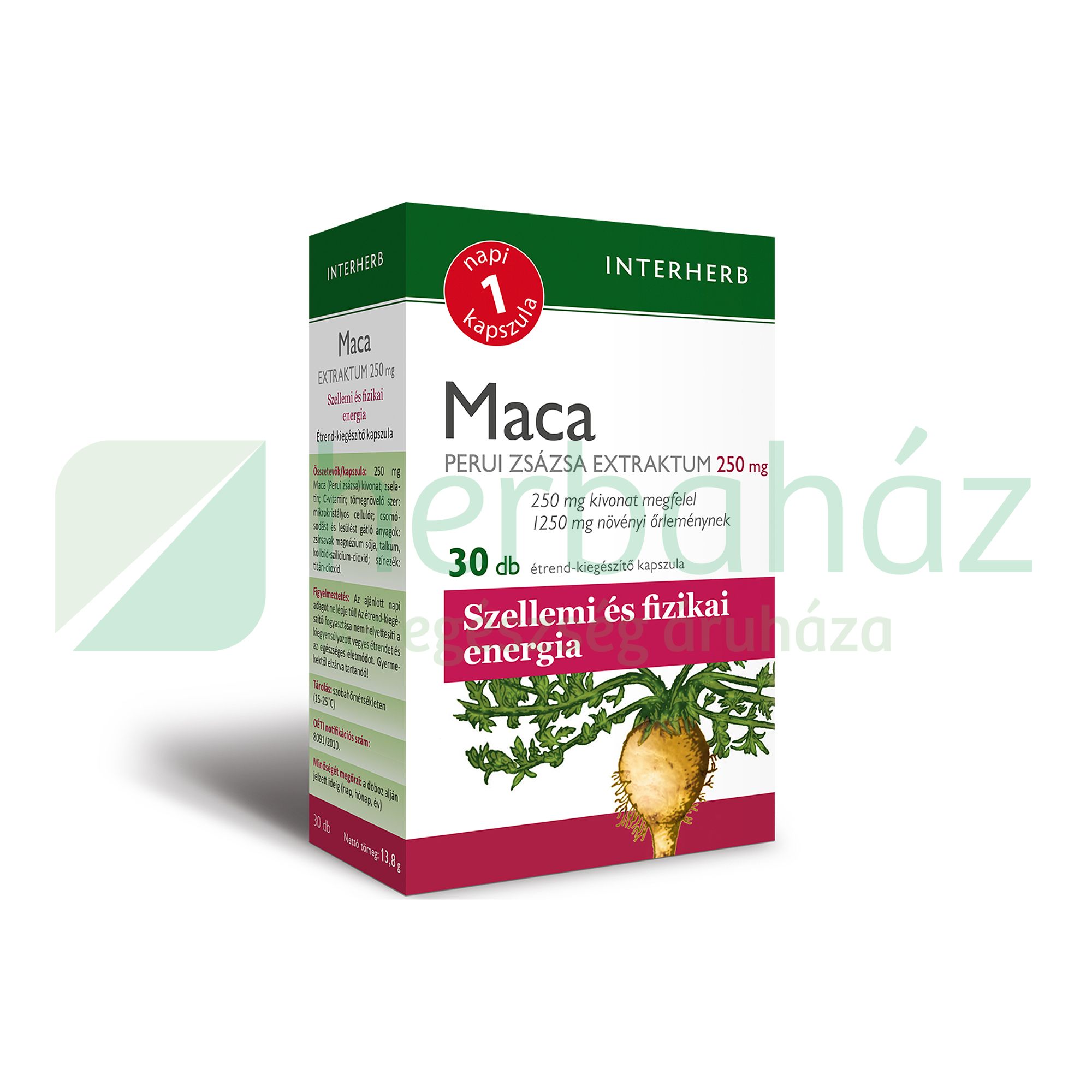 INTERHERB NAPI 1 MACA-PERUI ZSÁZSA EXTRAKTUM KAPSZULA 30DB