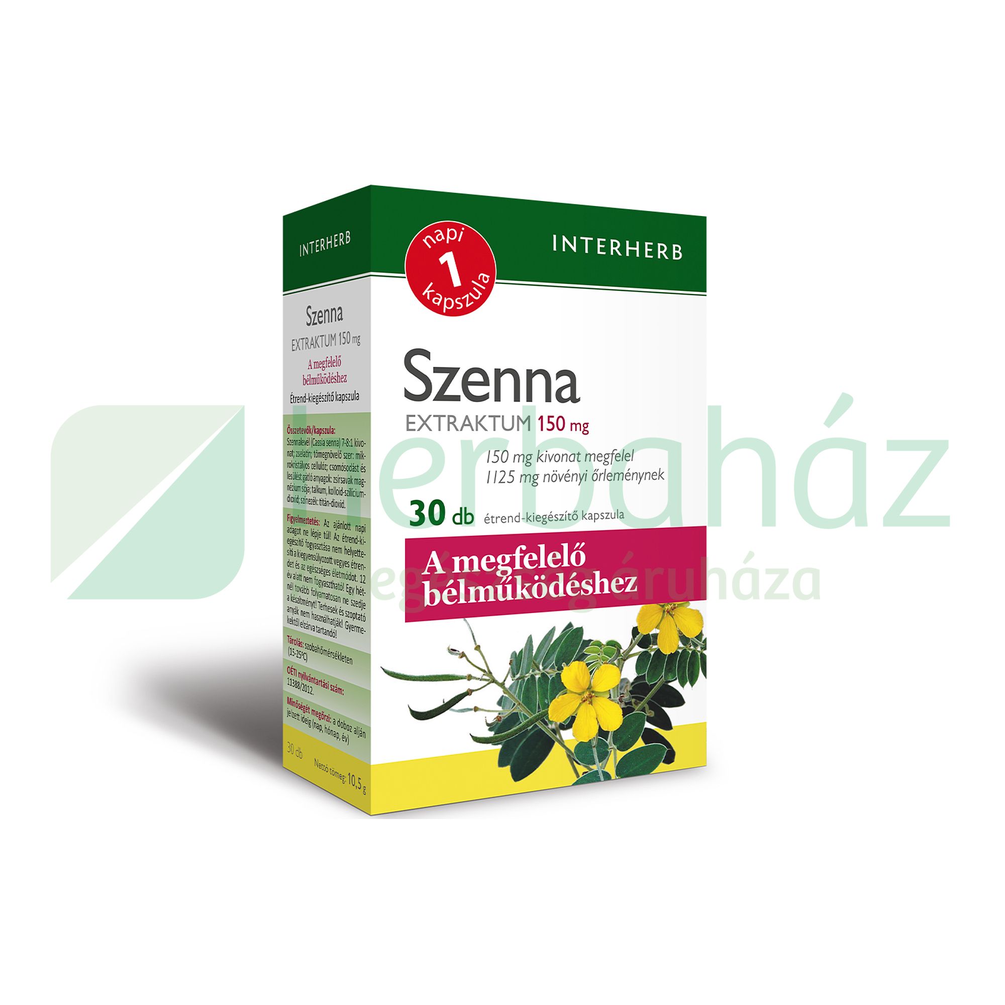 INTERHERB NAPI 1 SZENNA EXTRAKTUM KAPSZULA 30DB