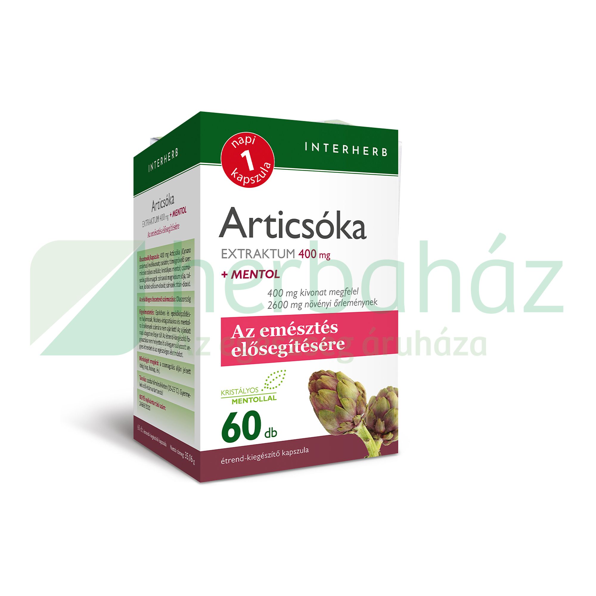 INTERHERB NAPI 1 ARTICSÓKA EXTRAKTUM KAPSZULA 60DB