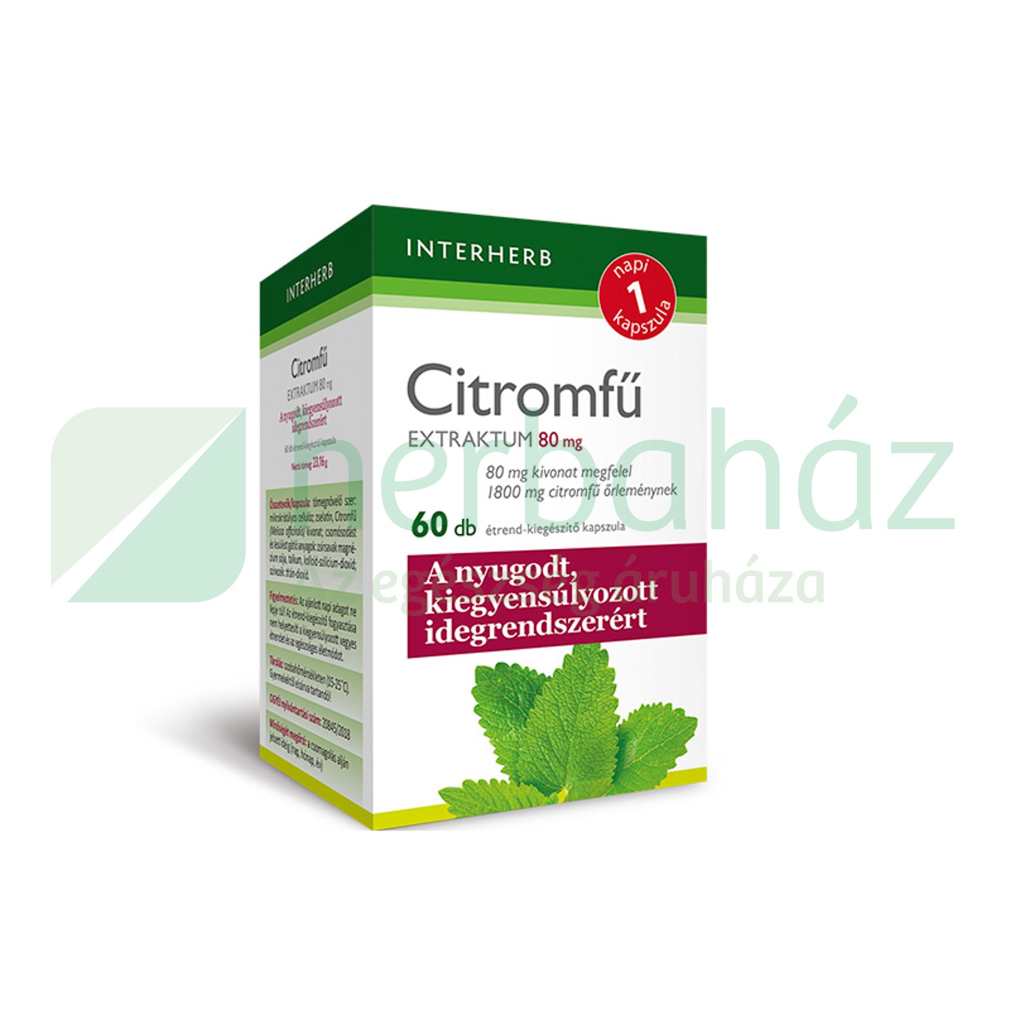 INTERHERB NAPI 1 CITROMFŰ EXTRAKTUM 80 MG KAPSZULA 60DB