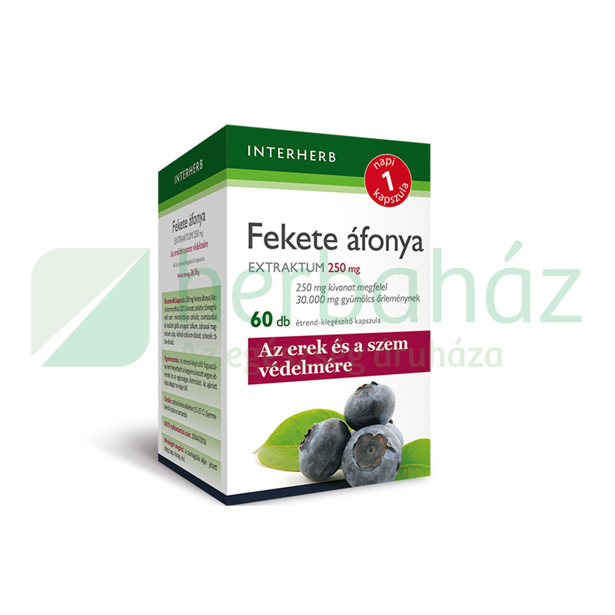INTERHERB NAPI 1 FEKETE ÁFONYA EXTRAKTUM 250 MG KAPSZULA 60DB