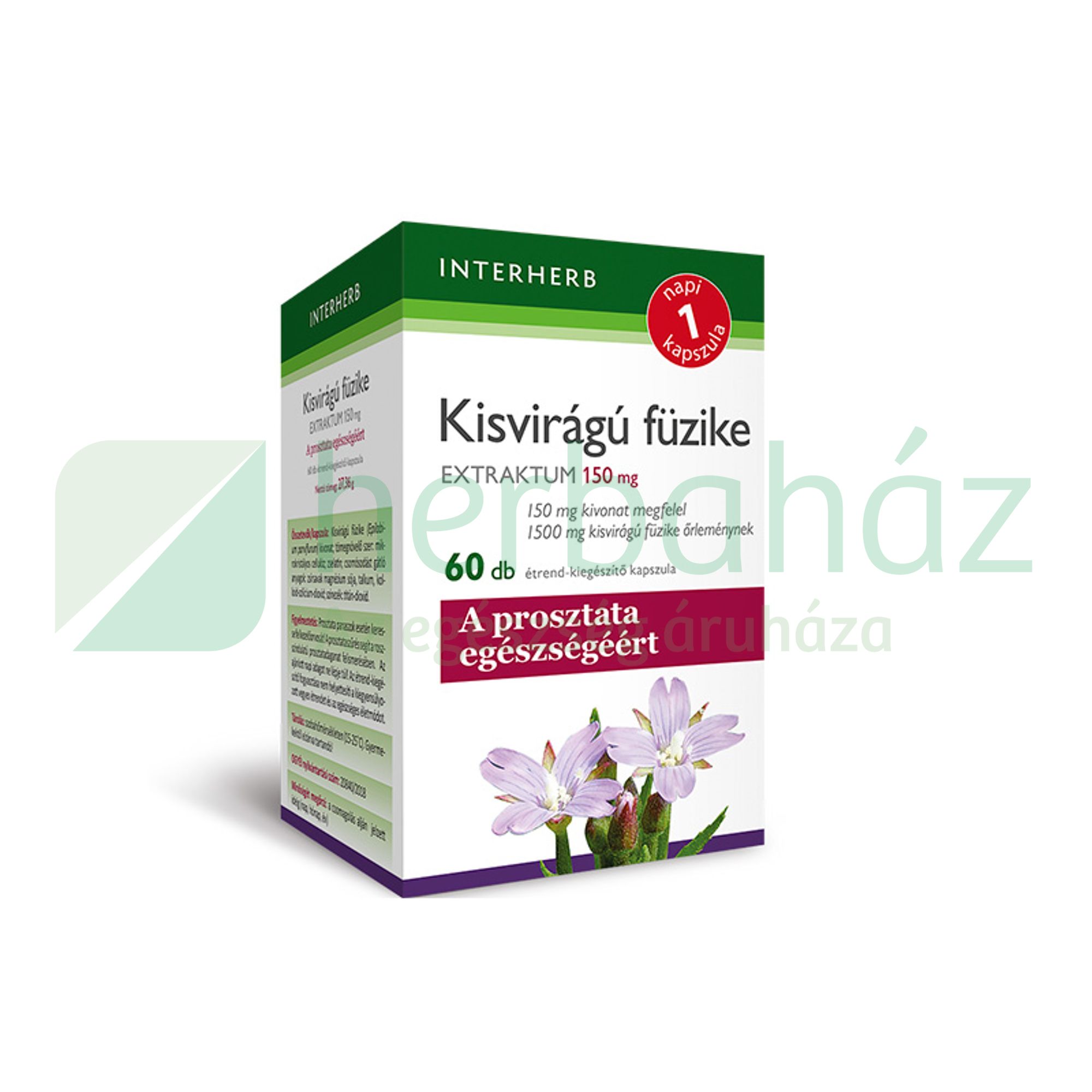 INTERHERB NAPI1 KISVIRÁGÚ FÜZIKE EXTRAKTUM 150 MG KAPSZULA 60DB