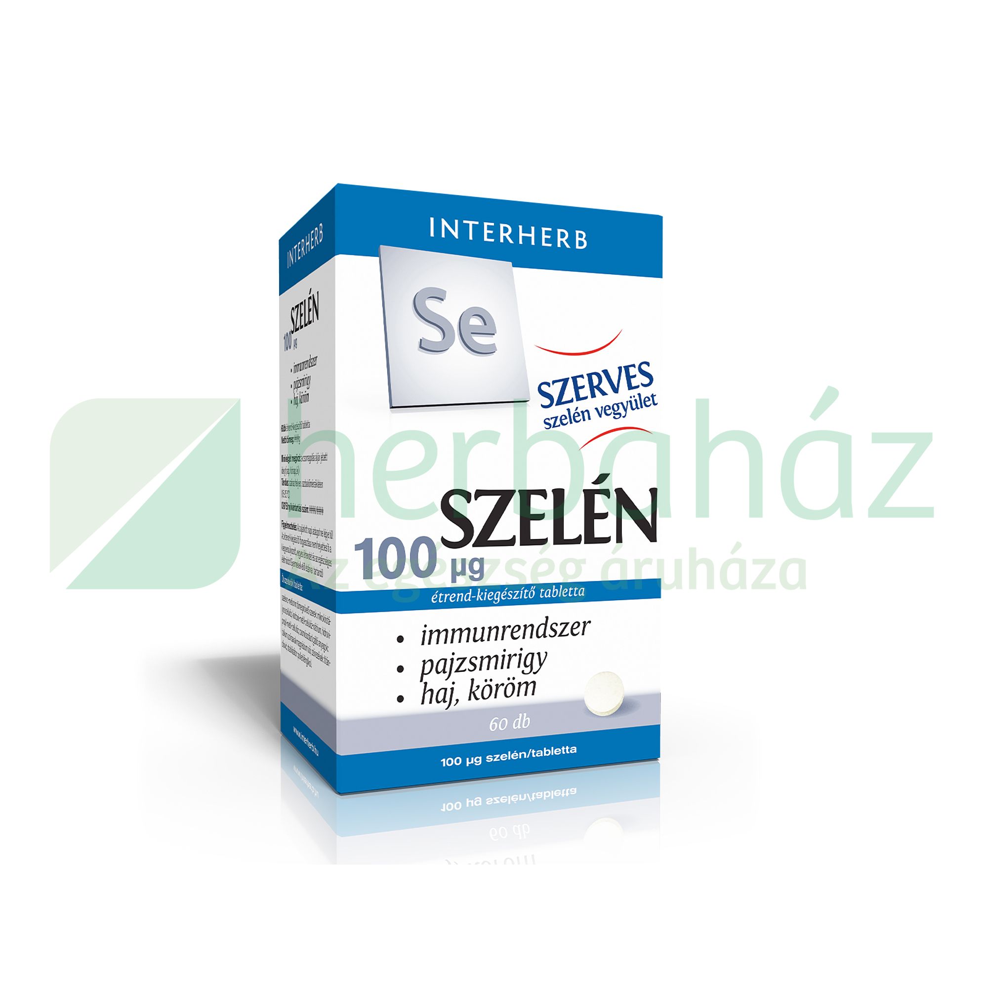 INTERHERB SZERVES SZELÉN 100 MCG TABLETTA 60DB