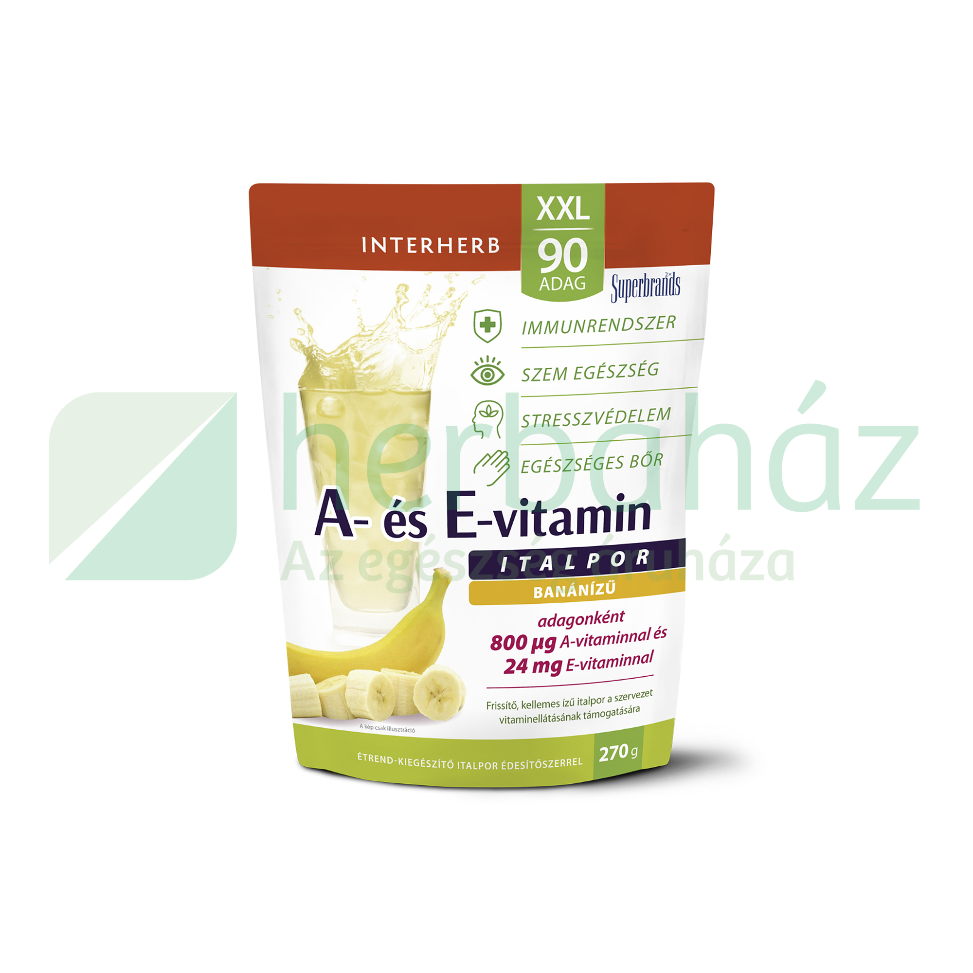 INTERHERB XXL A + E-VITAMIN BANÁNÍZŰ ITALPOR 90 ADAG 270G