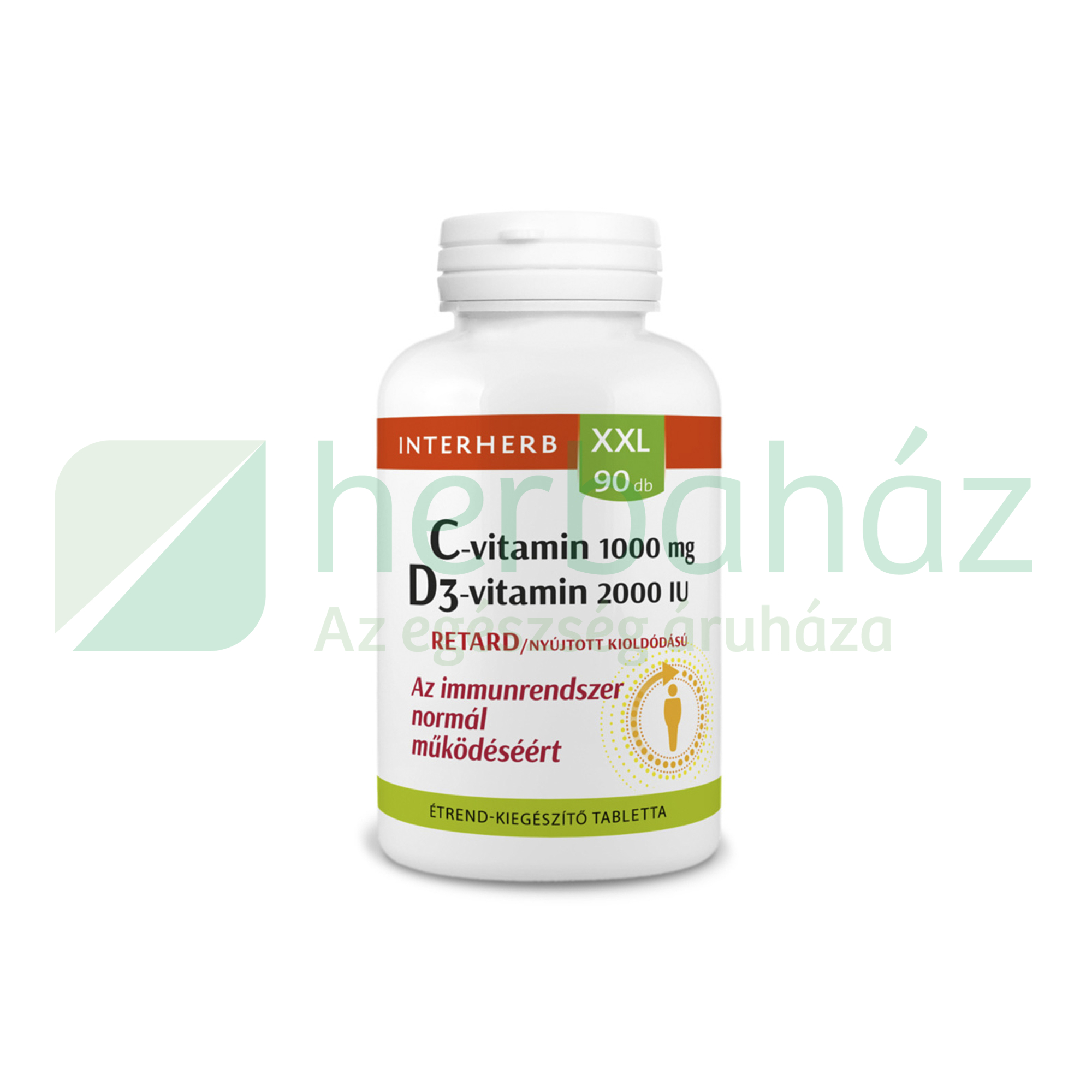 INTERHERB XXL C VITAMIN 1000MG+D3 VITAMIN 2000 IU 90DB