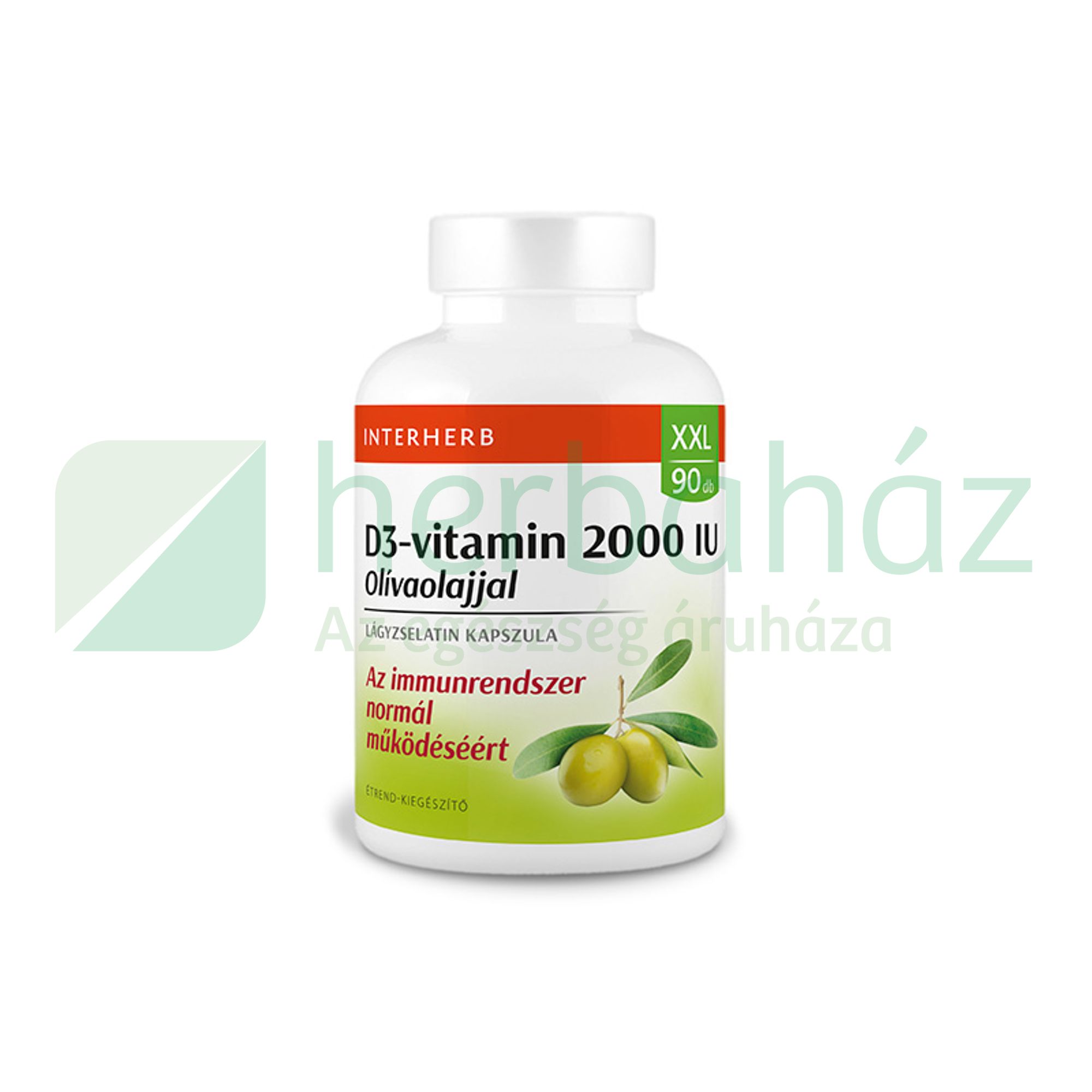 INTERHERB XXL D3-VITAMIN 2000IU OLÍVAOLAJJAL KAPSZULA 90DB