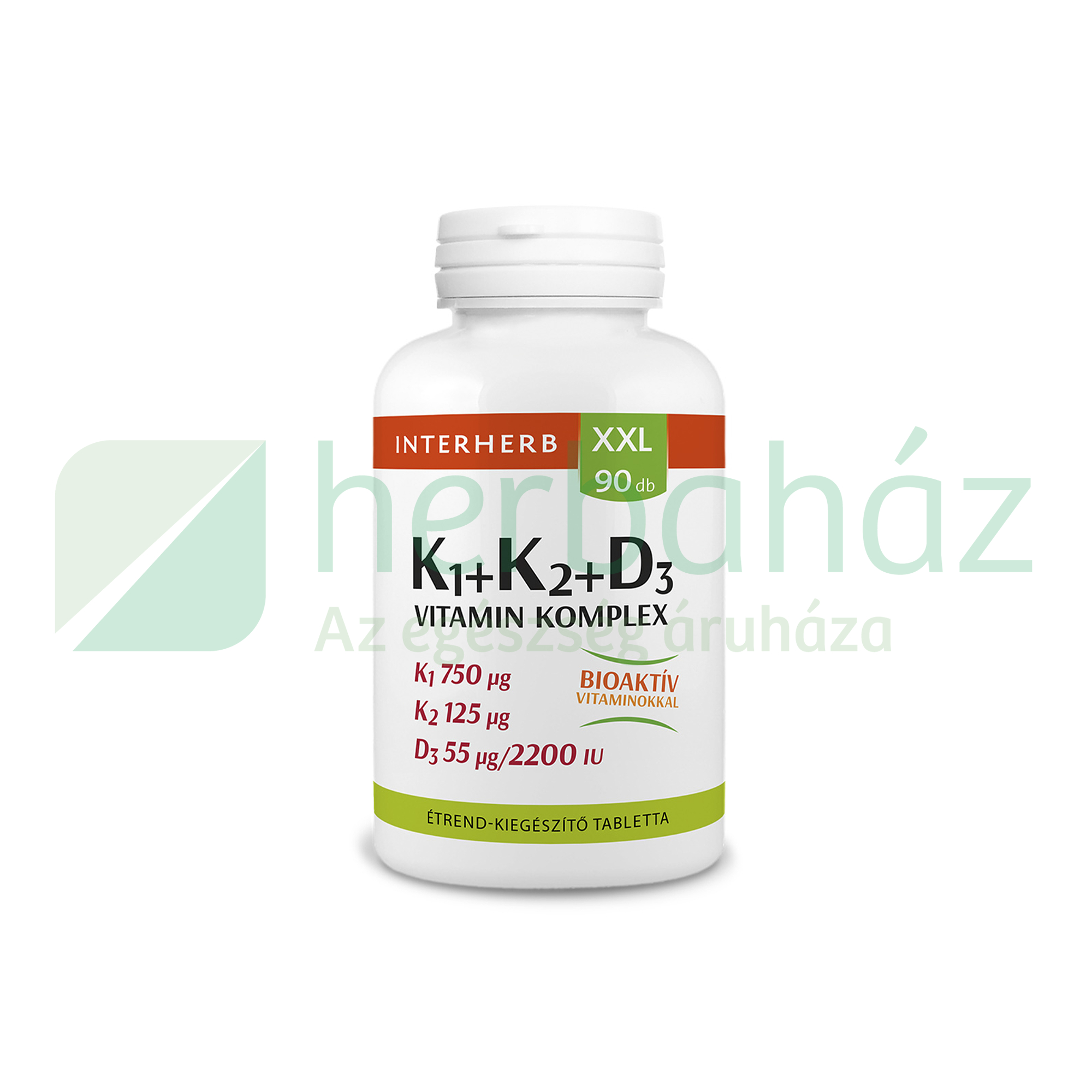 INTERHERB XXL K1 + K2 + D3 VITAMIN KOMPLEX TABLETTA 90DB