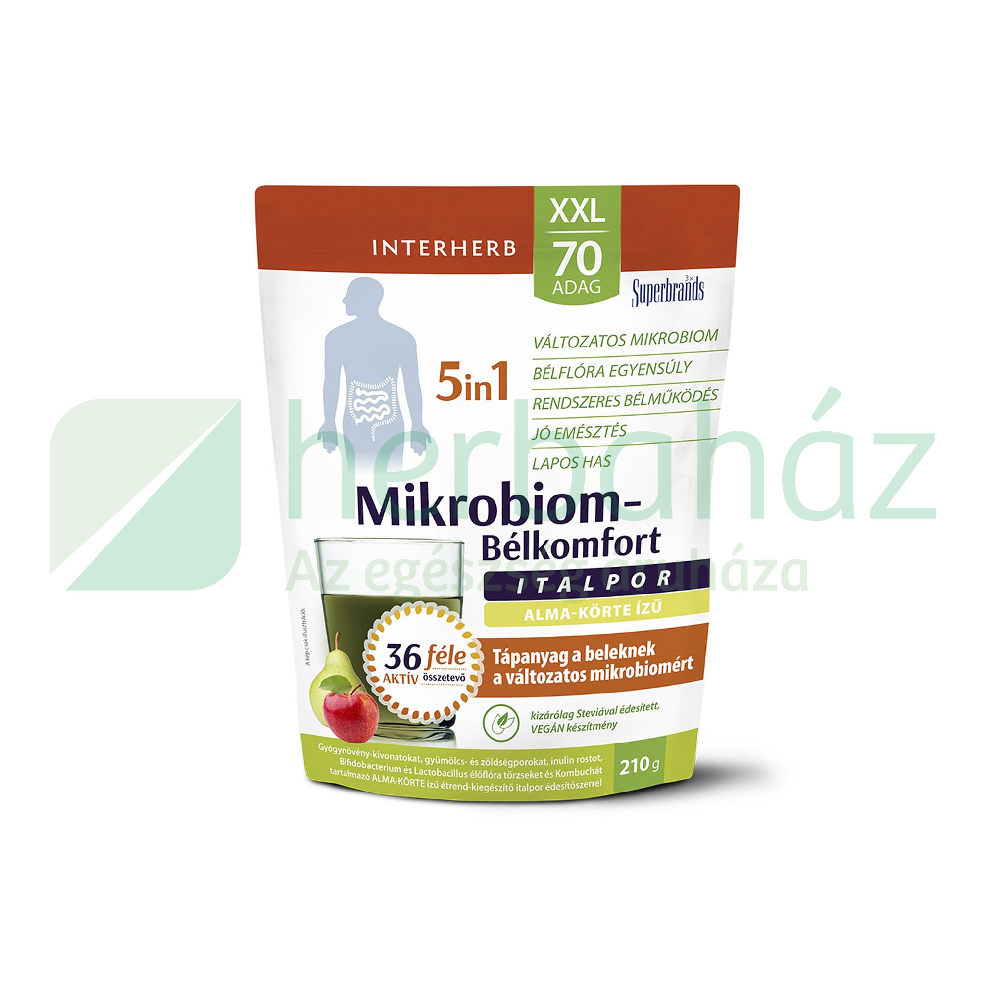 INTERHERB XXL  MIKROBIOM-BÉLKOMFORT 5IN1 ITALPOR ALMA-KÖRTE ÍZŰ 210G