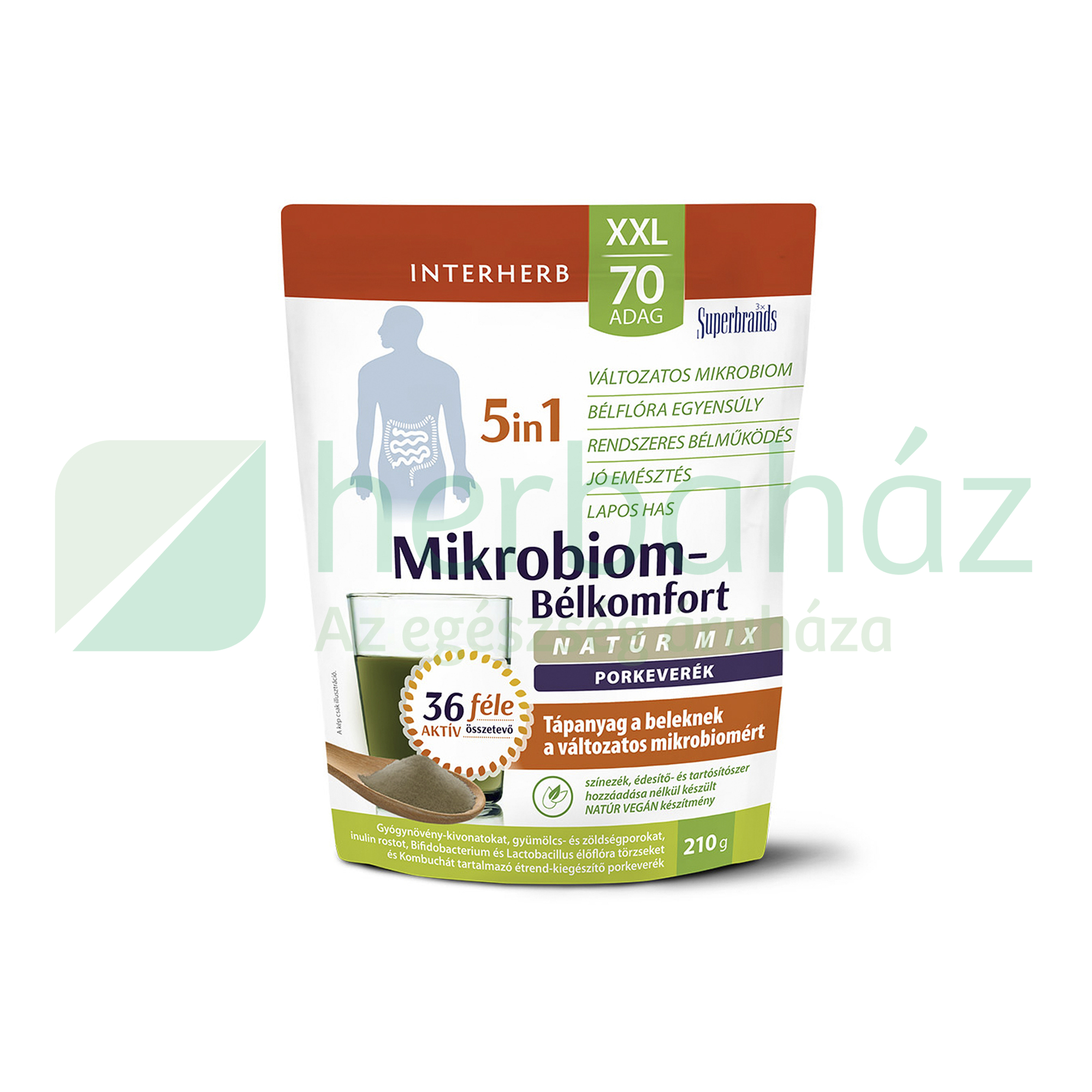 INTERHERB XXL MIKROBIOM-BÉLKOMFORT 5IN1 PORKEVERÉK NATÚR MIX 210G