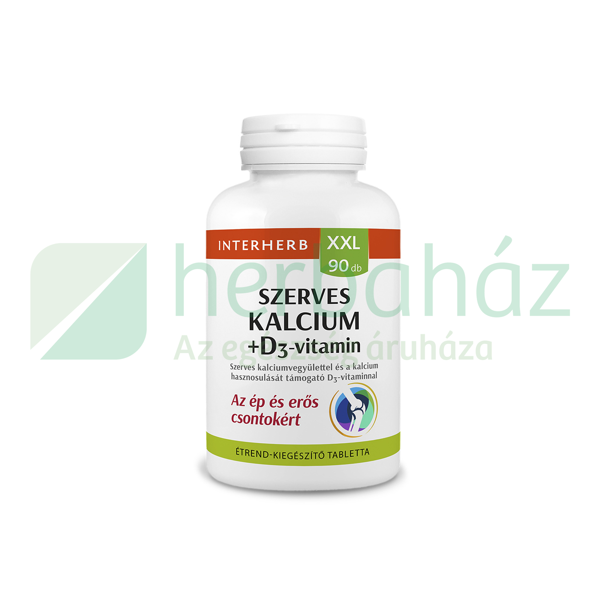 INTERHERB XXL SZERVES KALCIUM + D3-VITAMIN TABLETTA 90DB