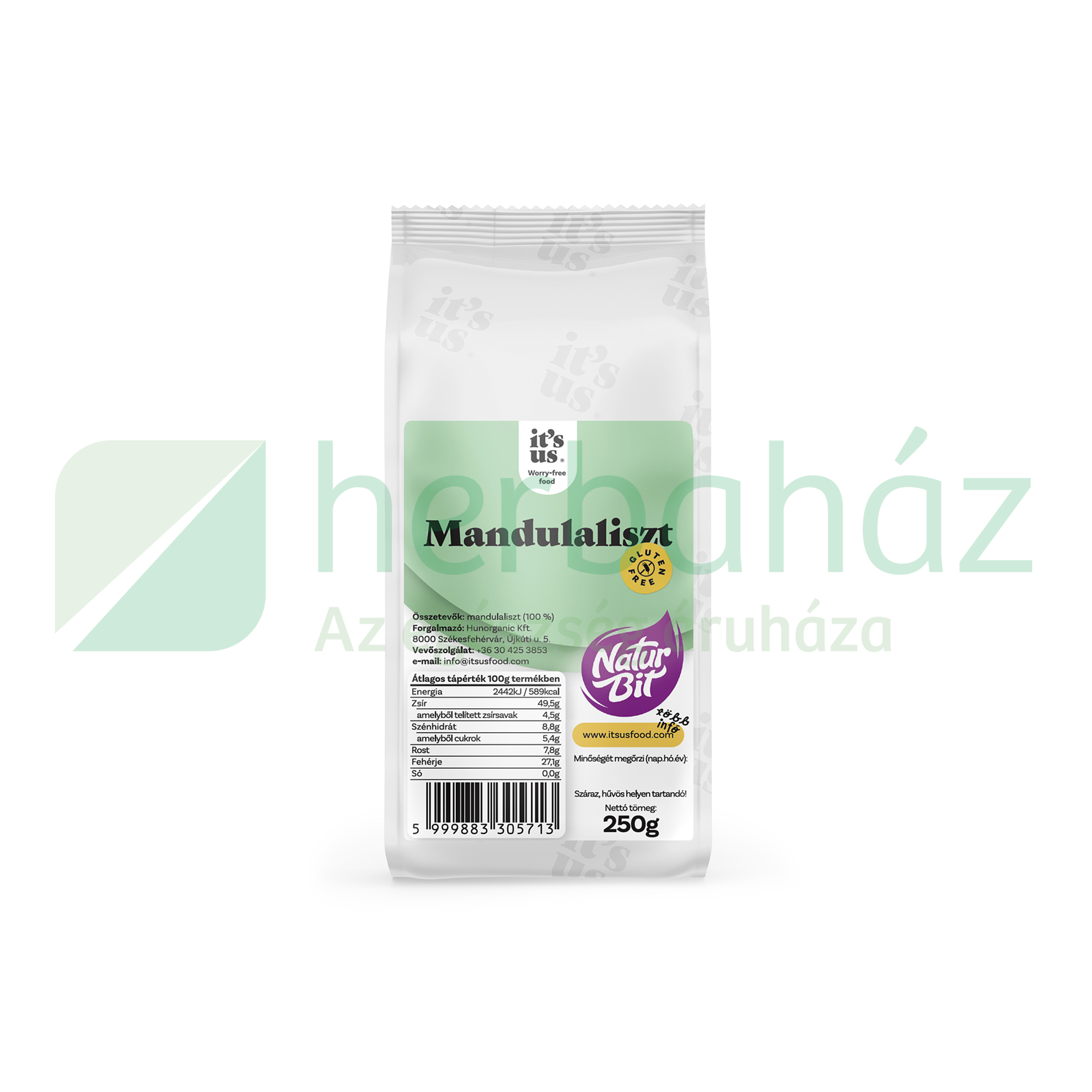 ITS US GLUTÉNMENTES NATURBIT MANDULALISZT 250G
