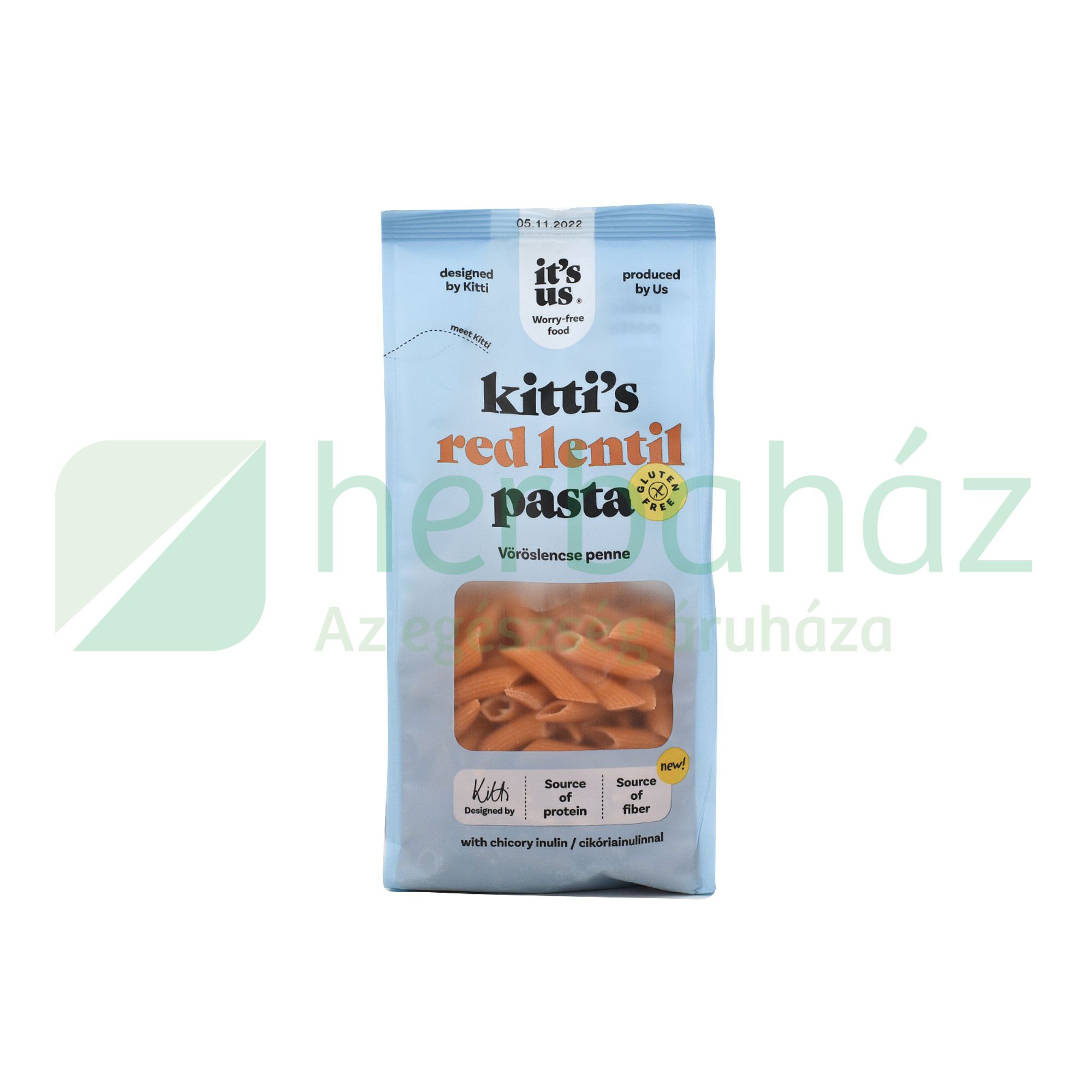 GLUTÉNMENTES ITS US KITTIS VÖRÖSLENCSE PENNE SZÁRAZTÉSZTA 200G