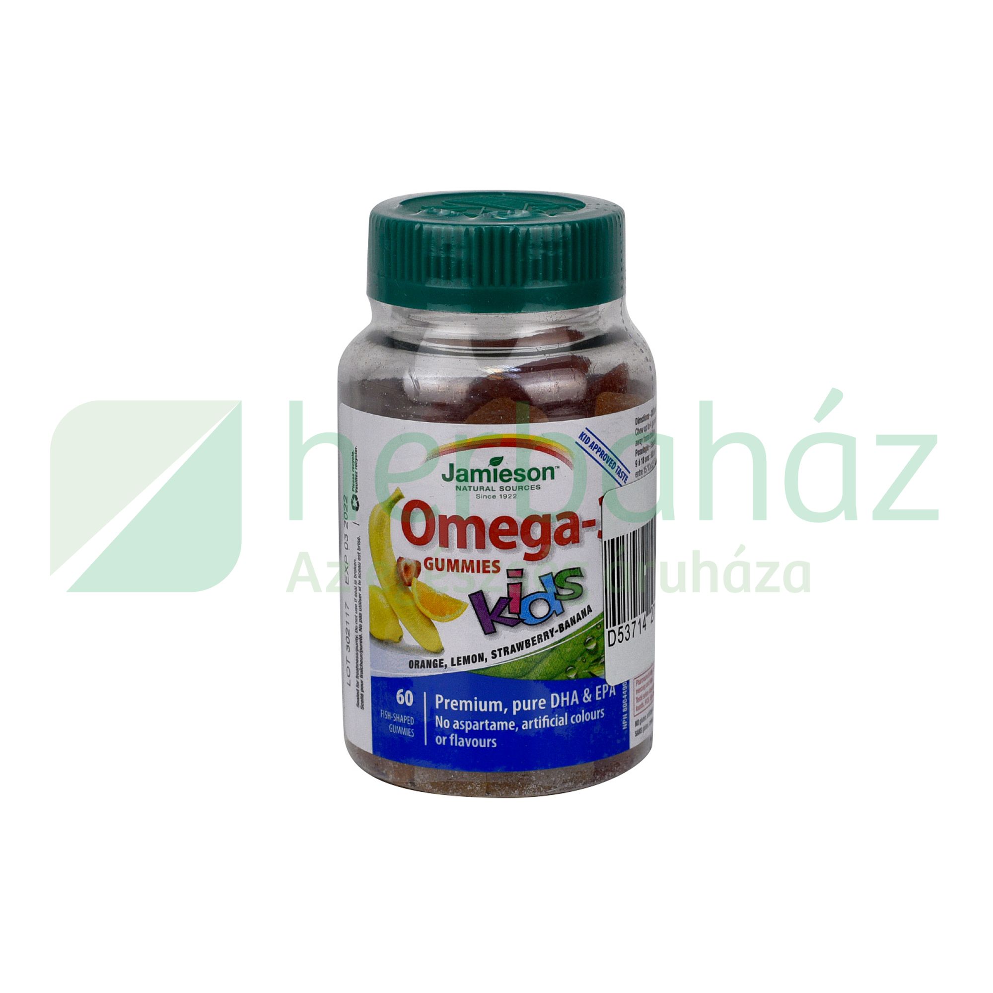 JAMIESON OMEGA3 KIDS GUMMIES GUMICUKOR GYEREKEKNEK 60DB Herbaház