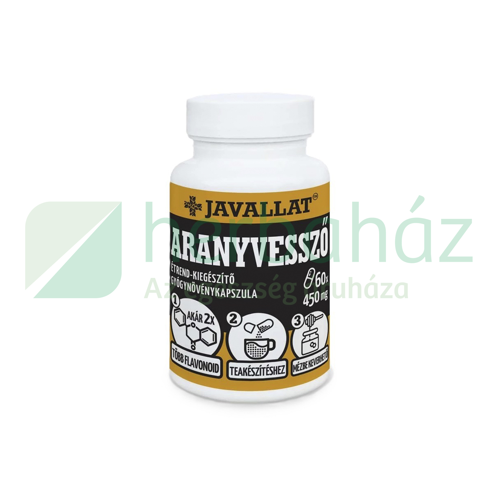 JAVALLAT ARANYVESSZŐ ÉTREND-KIEGÉSZÍTŐ GYÓGYNÖVÉNYKAPSZULA 60DB