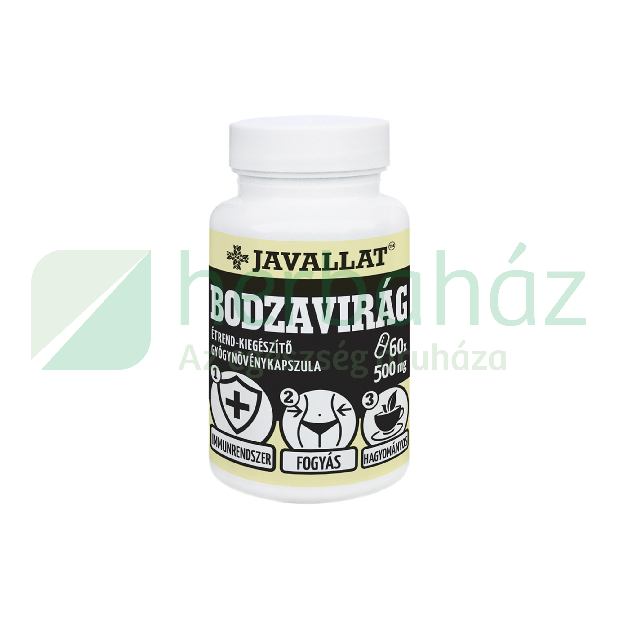 JAVALLAT BODZAVIRÁG ÉTREND-KIEGÉSZÍTŐ GYÓGYNÖVÉNYKAPSZULA 60DB
