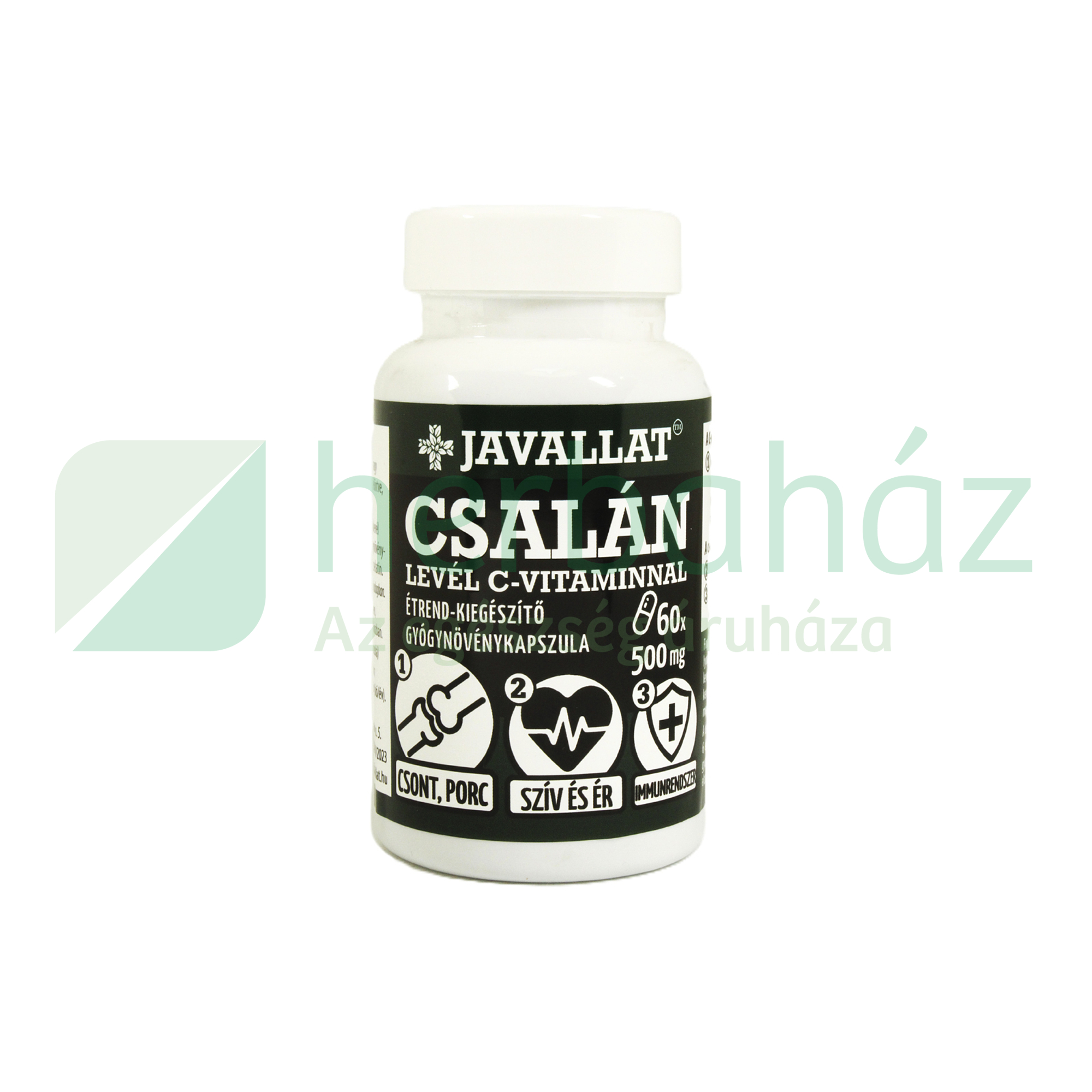 JAVALLAT CSALÁN LEVÉL C-VITAMINNAL ÉTREND-KIEGÉSZÍTŐ GYÓGYNÖVÉNYKAPSZULA 60DB