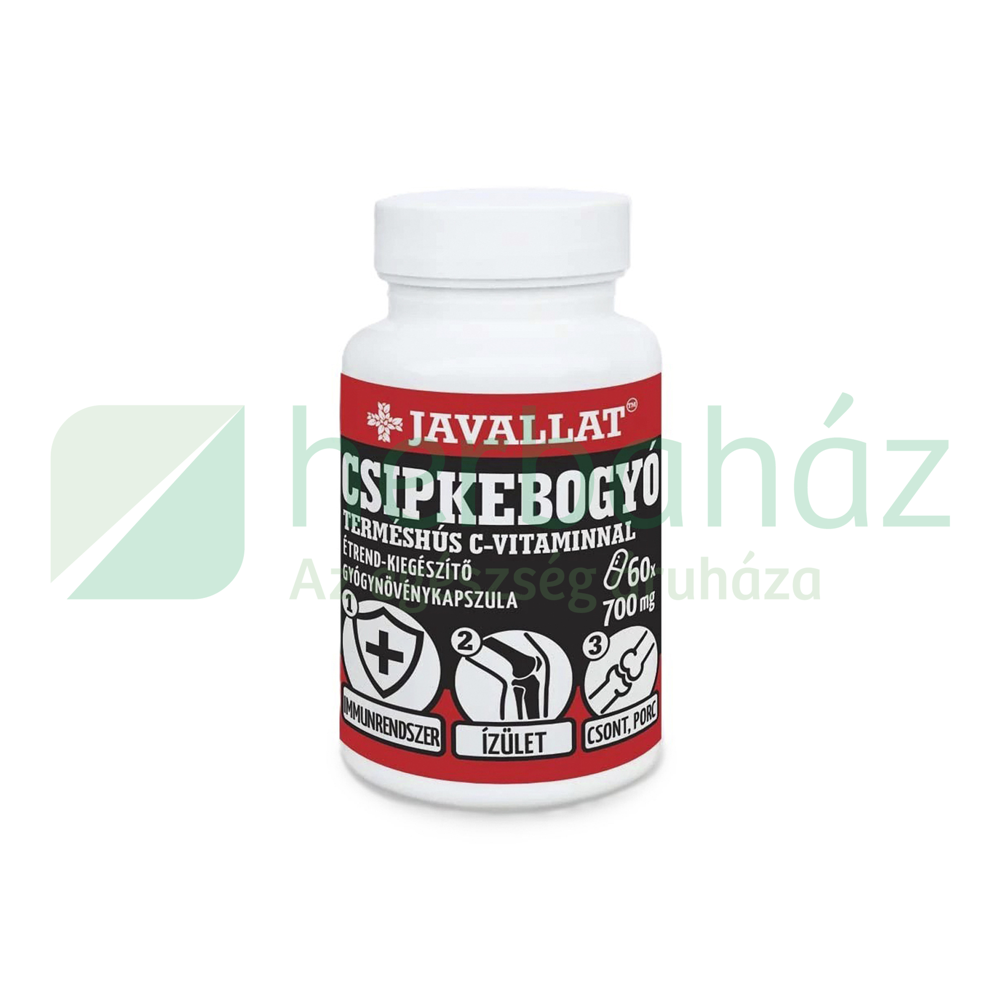 JAVALLAT CSIPKEBOGYÓ TERMÉSHÚS C-VITAMINNAL ÉTREND-KIEGÉSZÍTŐ GYÓGYNÖVÉNYKAPSZULA 60DB