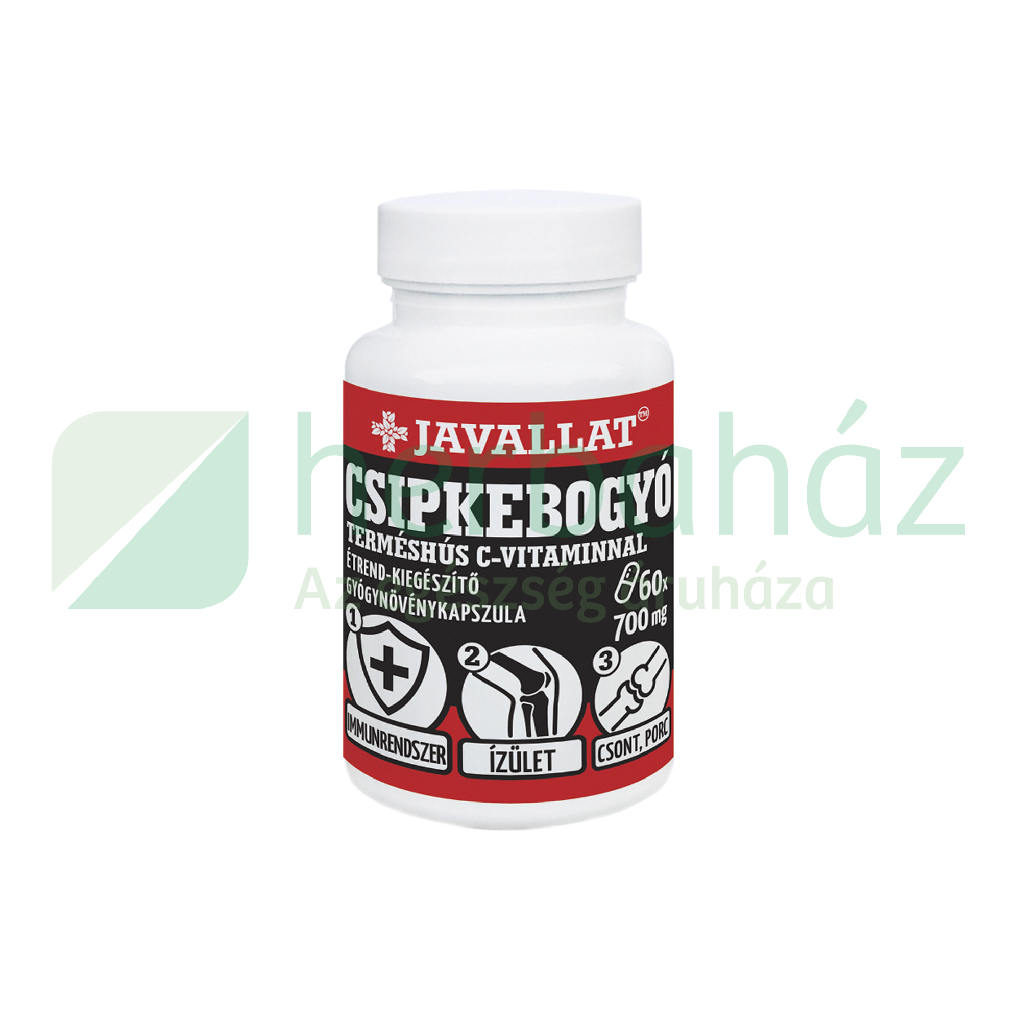 JAVALLAT CSIPKEBOGYÓ TERMÉSHÚS C-VITAMINNAL ÉTREND-KIEGÉSZÍTŐ GYÓGYNÖVÉNYKAPSZULA 60DB