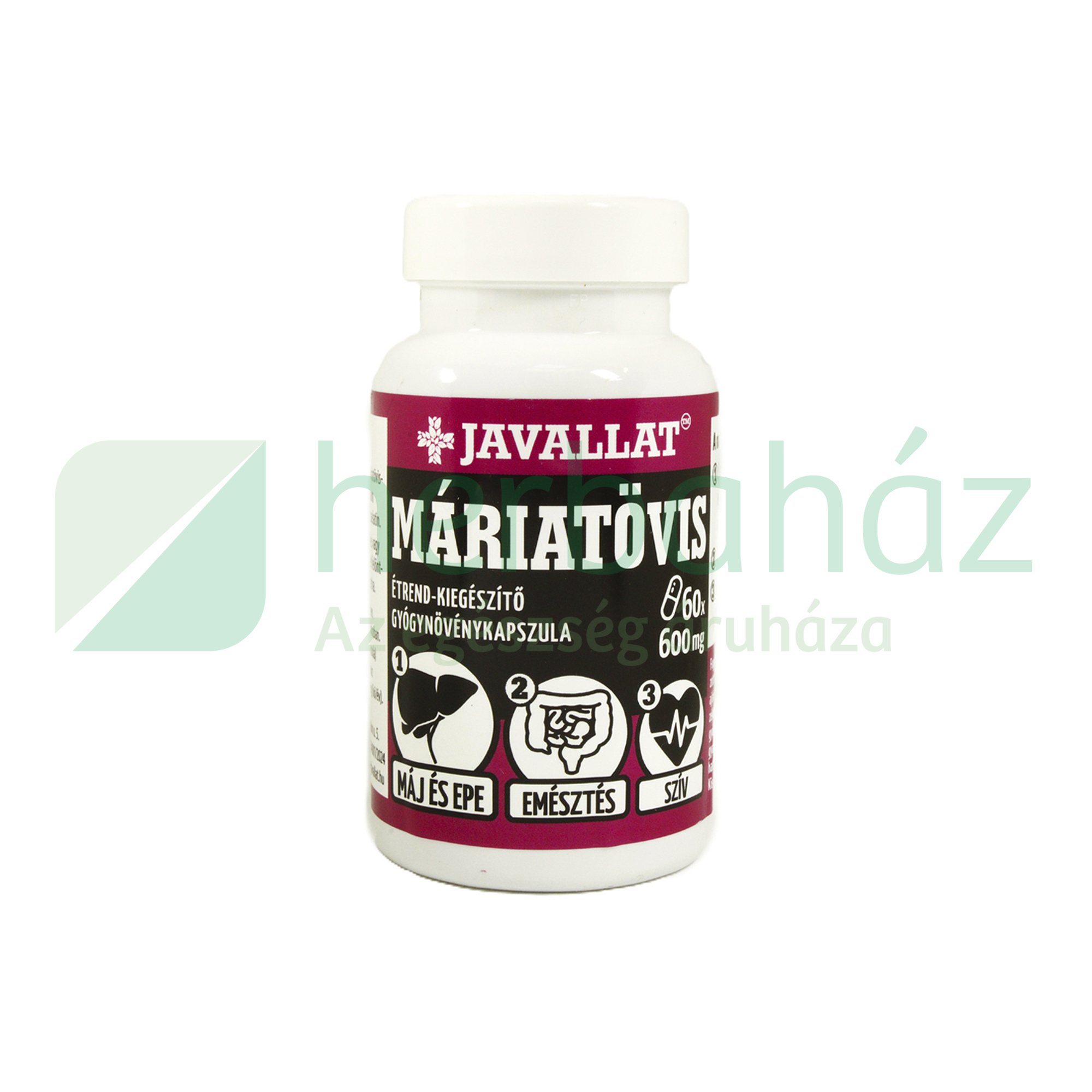 JAVALLAT MÁRIATÖVIS ÉTREND-KIEGÉSZÍTŐ GYÓGYNÖVÉNYKAPSZULA 60DB