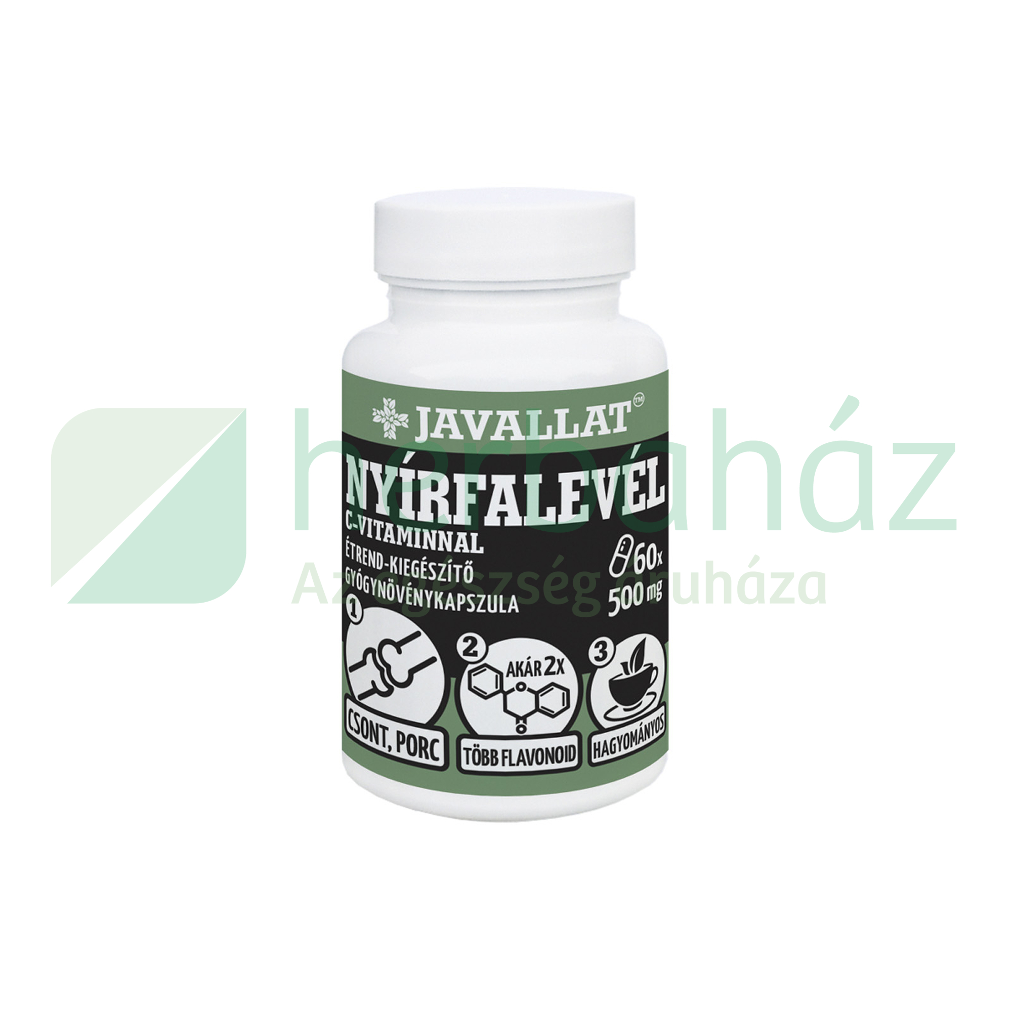 JAVALLAT NYÍRFALEVÉL C-VITAMINNAL ÉTREND-KIEGÉSZÍTŐ GYÓGYNÖVÉNYKAPSZULA 60DB