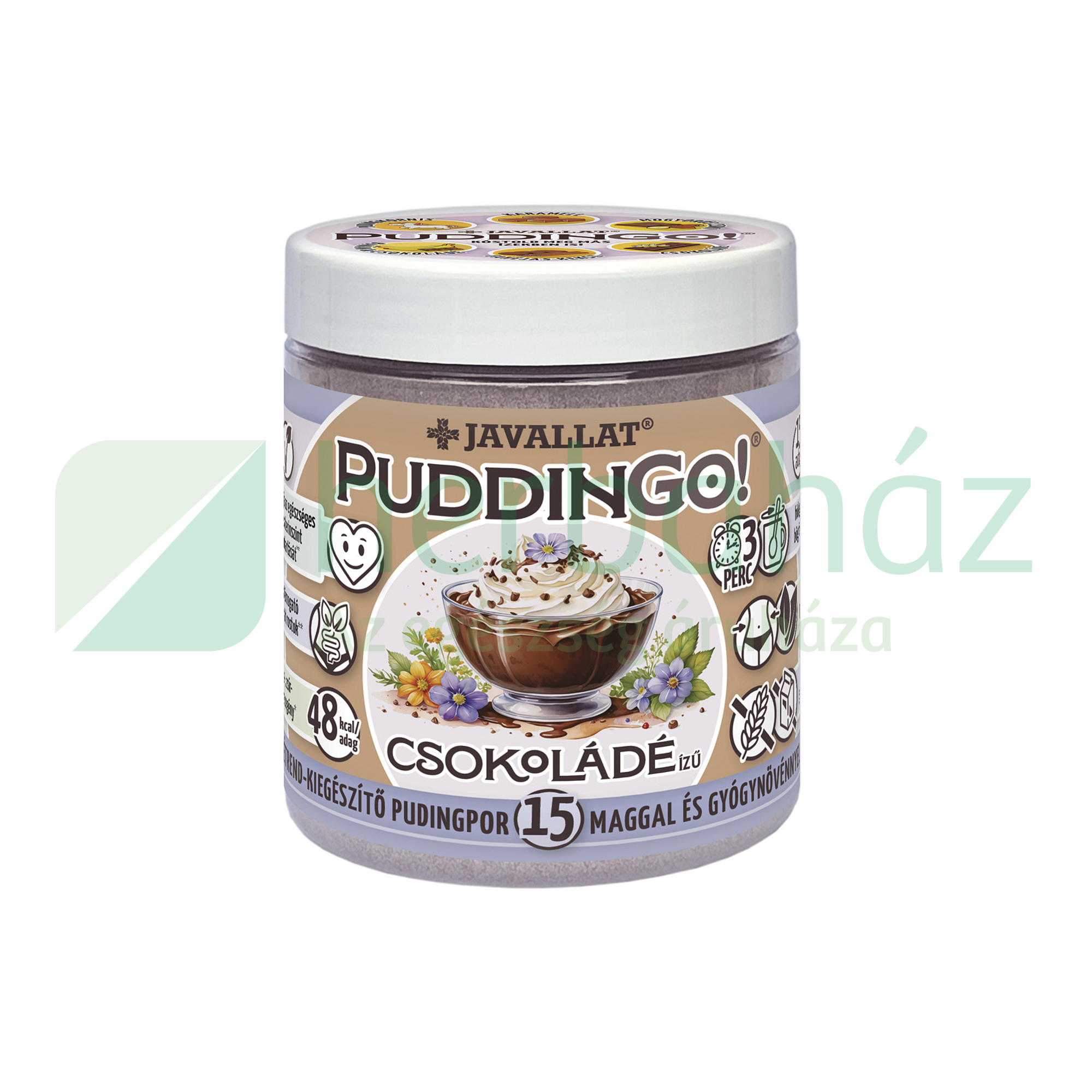 JAVALLAT PUDDINGO! CSOKOLÁDÉ ÍZŰ ÉTREND-KIEGÉSZÍTŐ PUDINGPOR 360G