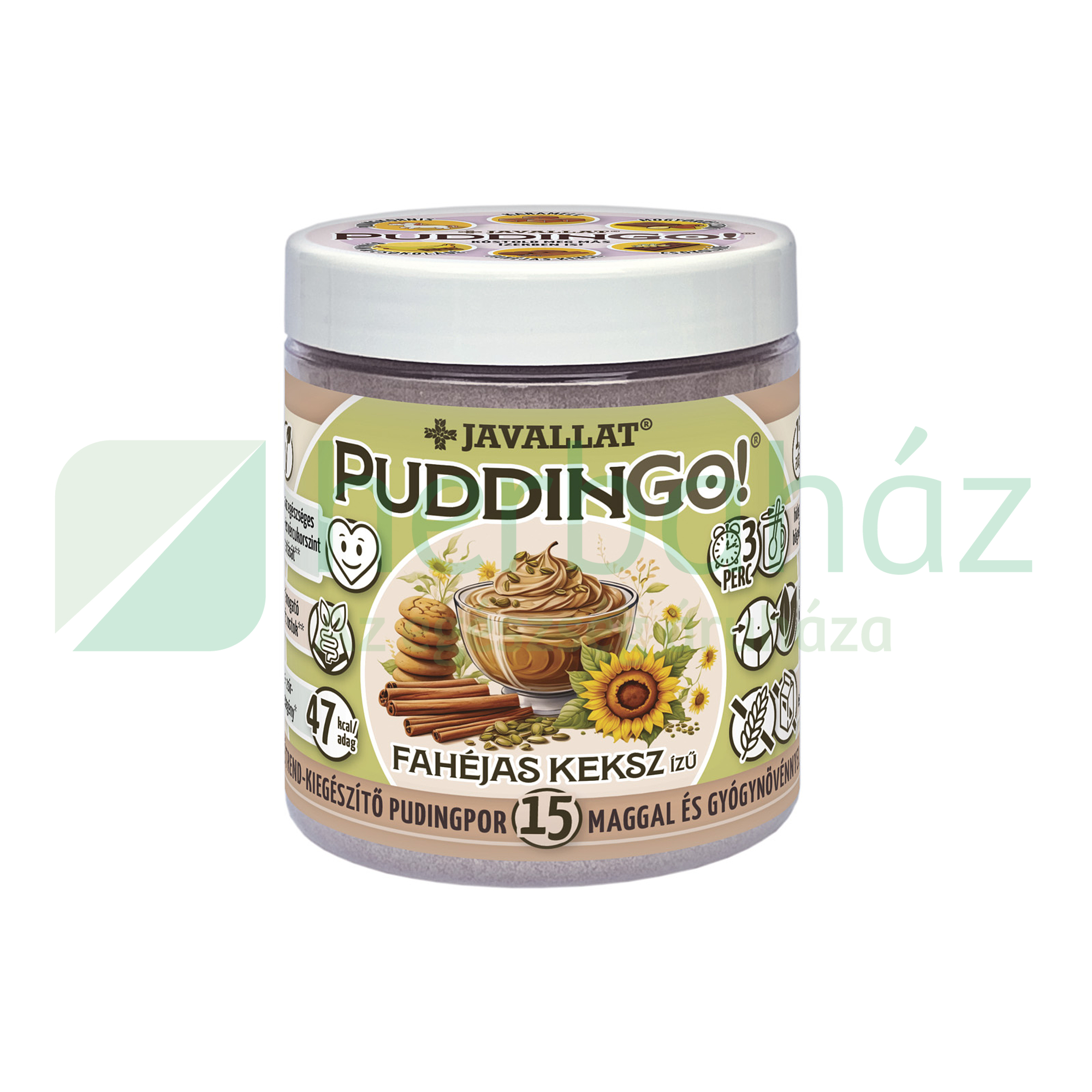 JAVALLAT PUDDINGO! FAHÉJAS KEKSZ ÍZŰ ÉTREND-KIEGÉSZÍTŐ PUDINGPOR 360G