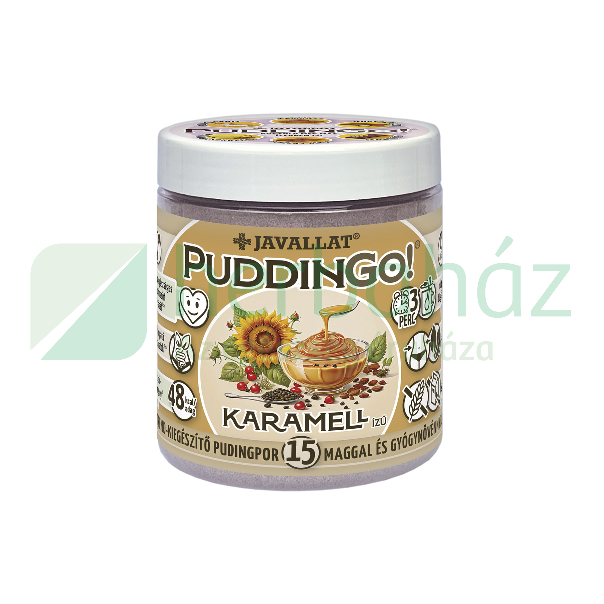 JAVALLAT PUDDINGO! KARAMELL ÍZŰ ÉTREND-KIEGÉSZÍTŐ PUDINGPOR 360G
