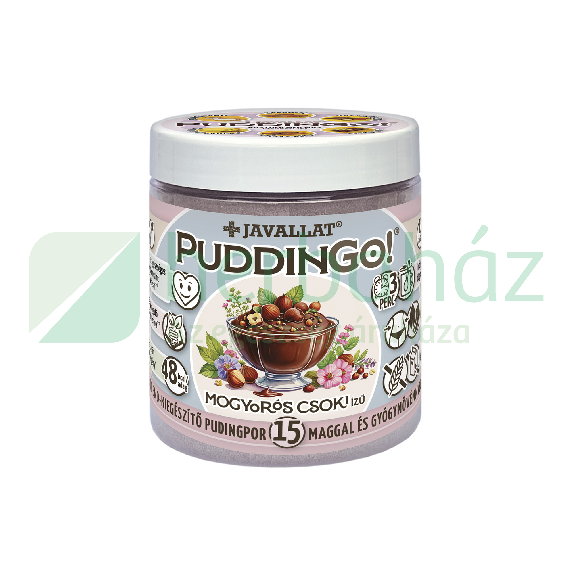 JAVALLAT PUDDINGO! MOGYORÓS CSOKI ÍZŰ ÉTREND-KIEGÉSZÍTŐ PUDINGPOR 360G