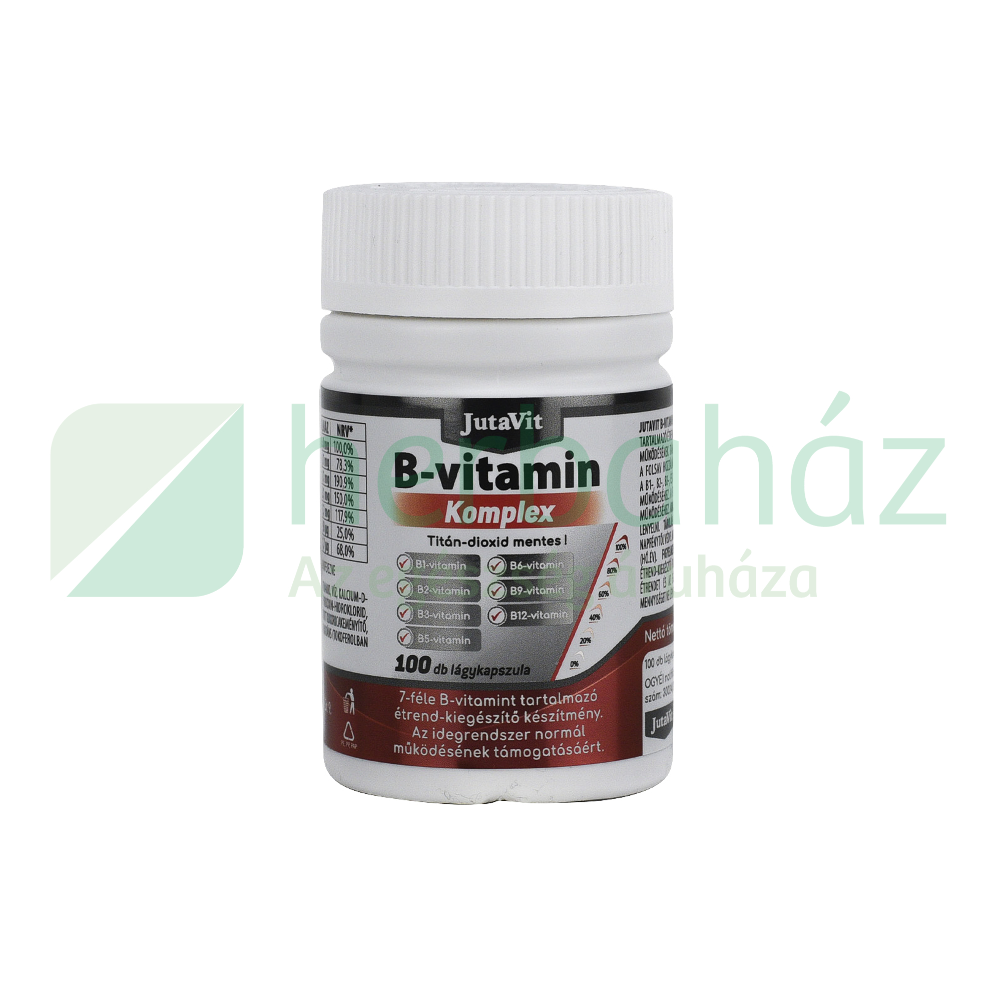 JUTAVIT B-VITAMIN KOMPLEX LÁGYKAPSZULA 100DB