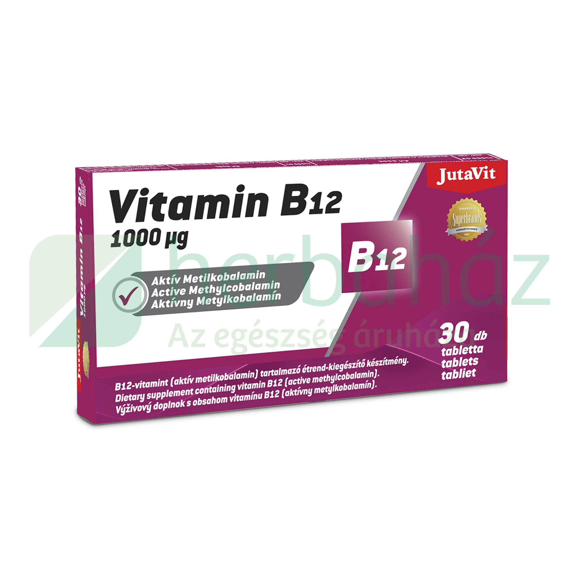 JUTAVIT B12-VITAMIN 1000MCG AKTÍV METILKOBALAMINNAL TABLETTA 30DB