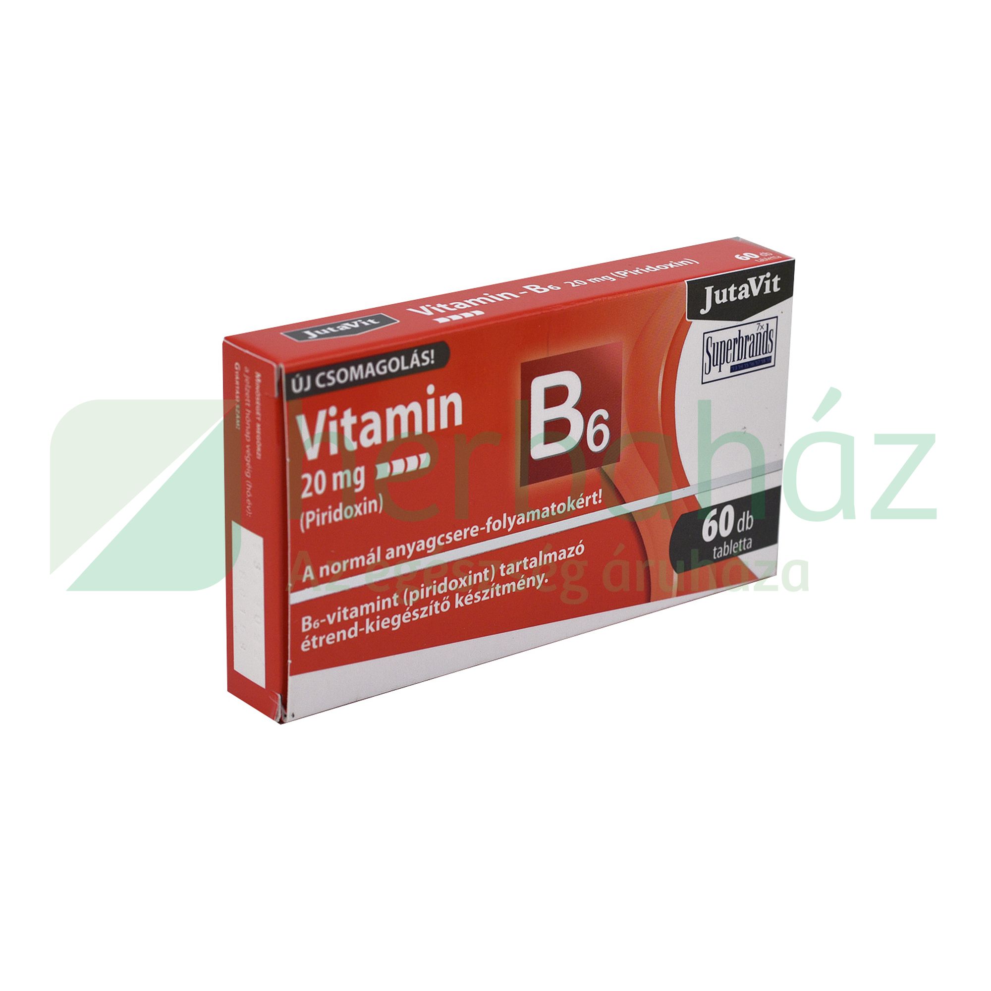 JUTAVIT B6-VITAMIN 20MG(PIRIDOXIN) 60DB