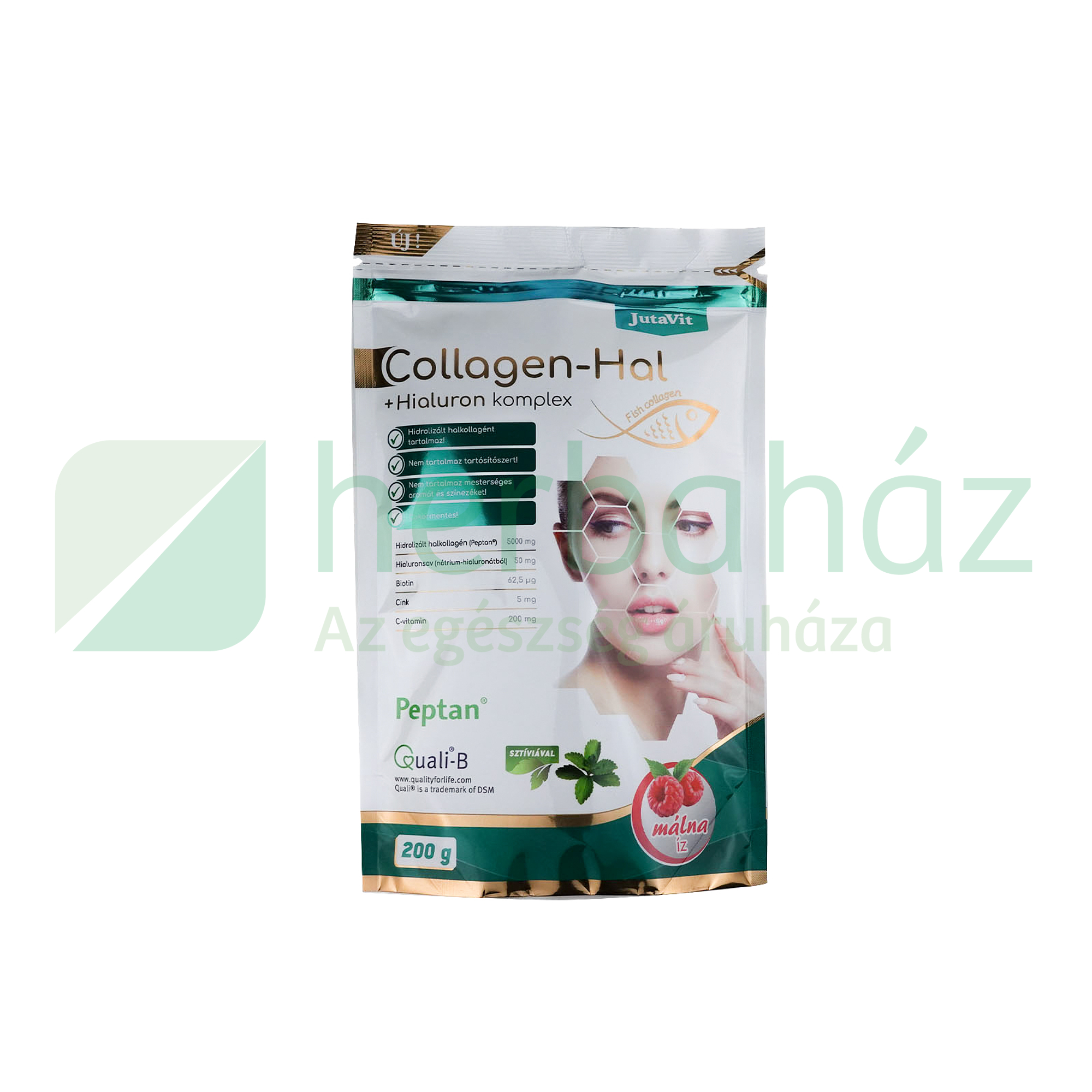 JUTAVIT COLLAGEN-HAL+HIALURON KOMPLEX MÁLNA ÍZŰ 200G