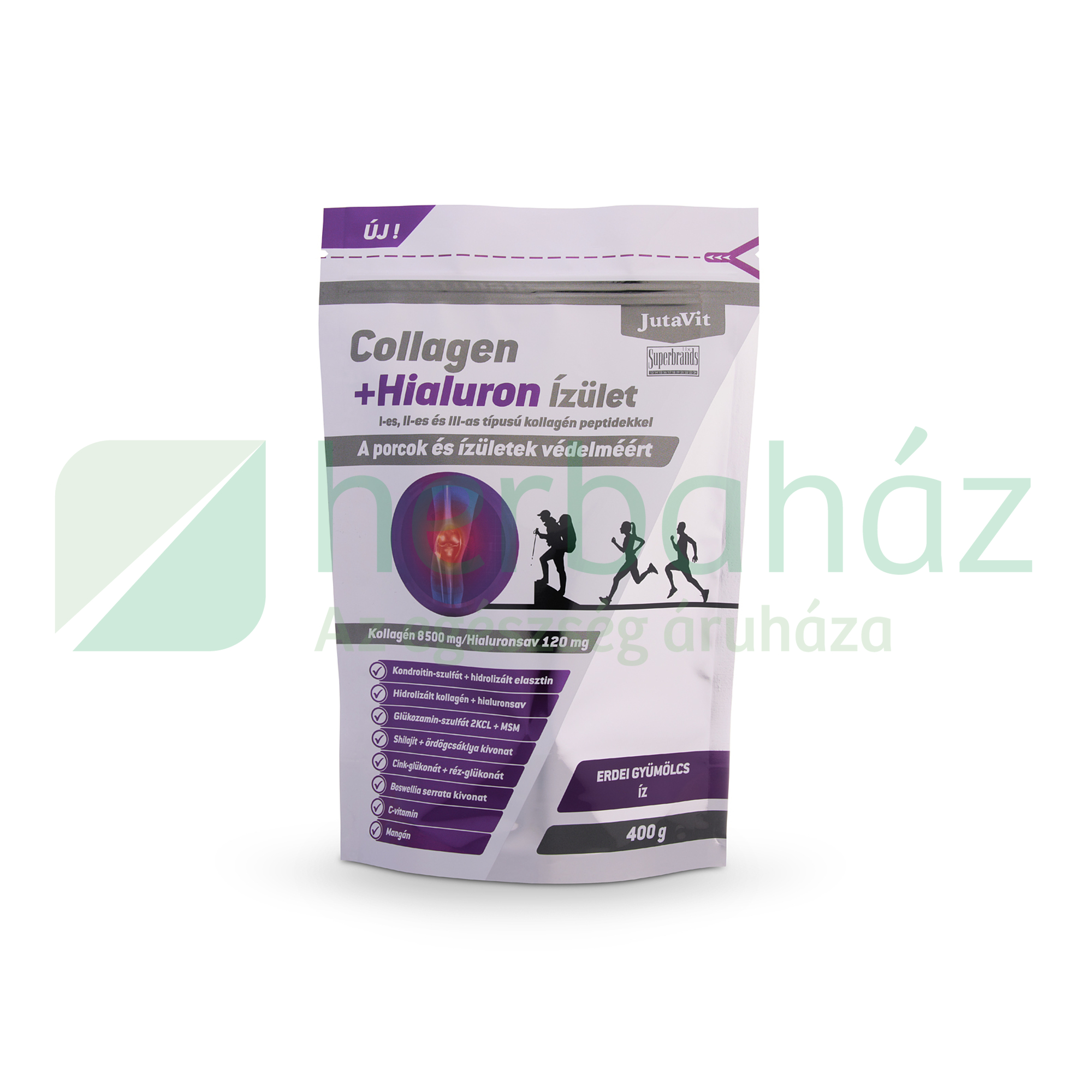 JUTAVIT COLLAGEN+HIALURON ÍZÜLET ERDEI GYÜMÖLCS 400G