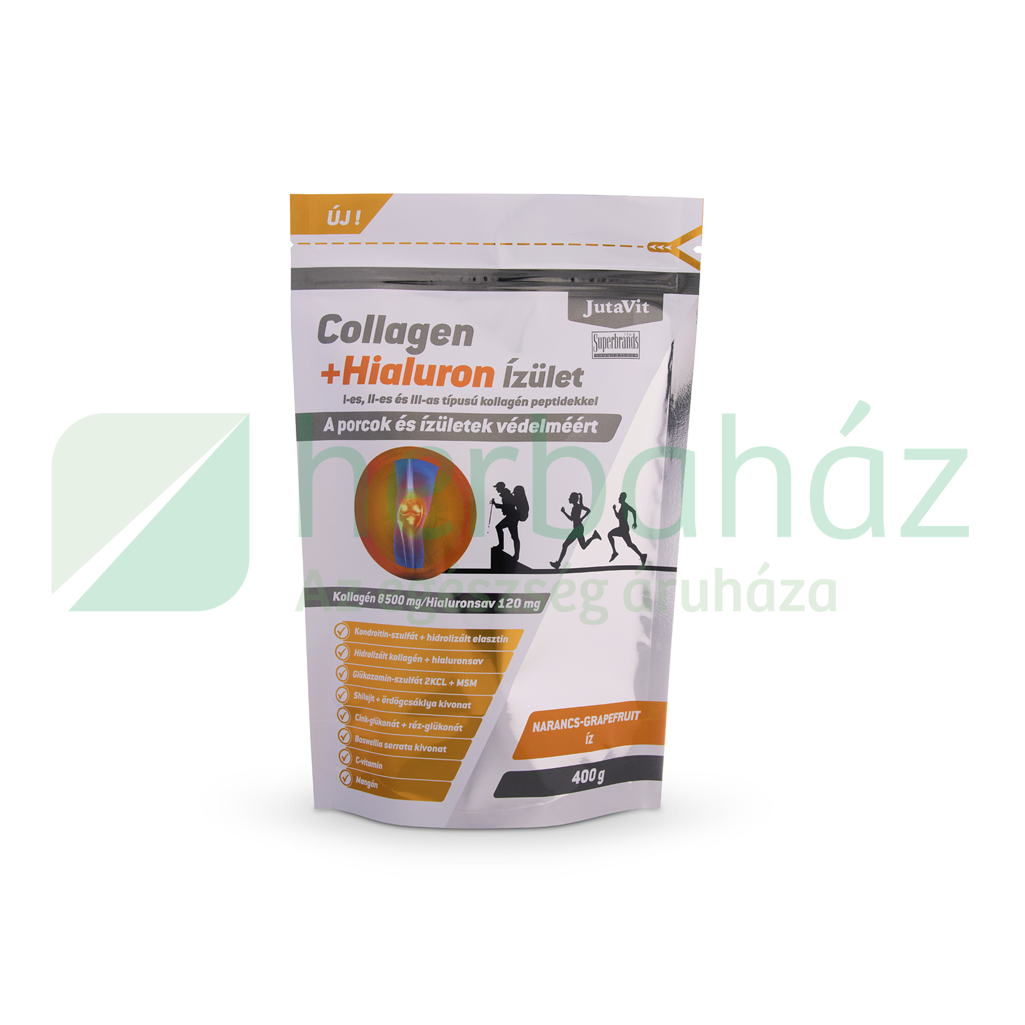 JUTAVIT COLLAGEN+HIALURON ÍZÜLET NARANCS-GRAPEFRUIT 400G