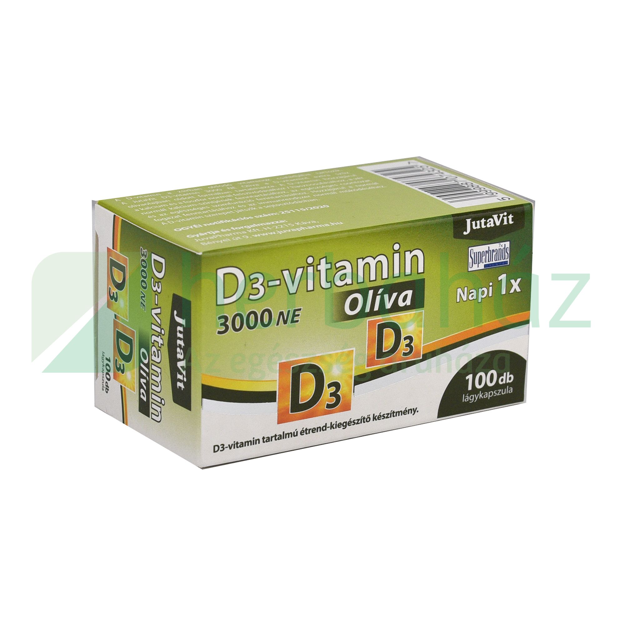 JUTAVIT D3-VITAMIN 3000NE OLÍVA 100DB