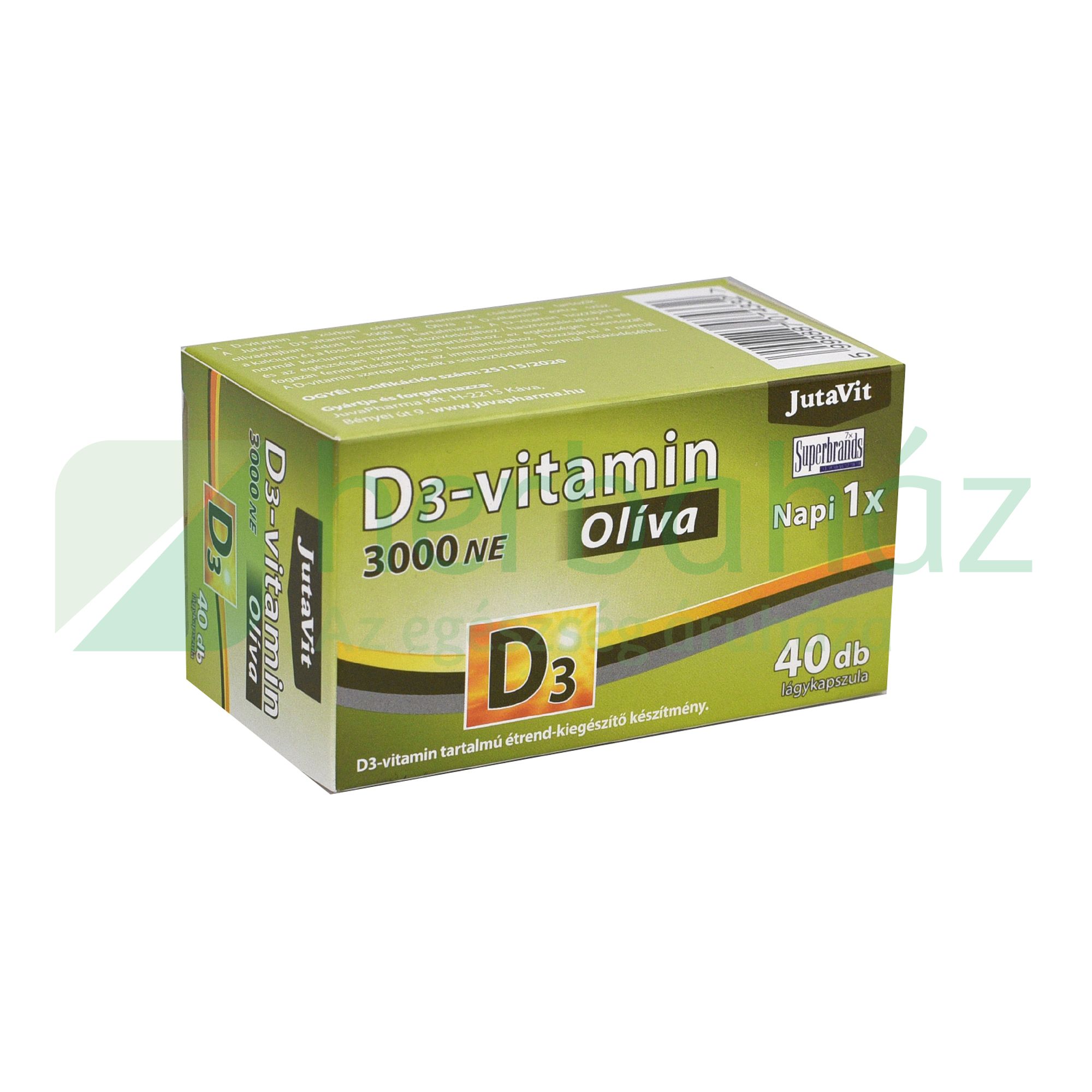 JUTAVIT D3-VITAMIN 3000NE OLÍVA 40DB