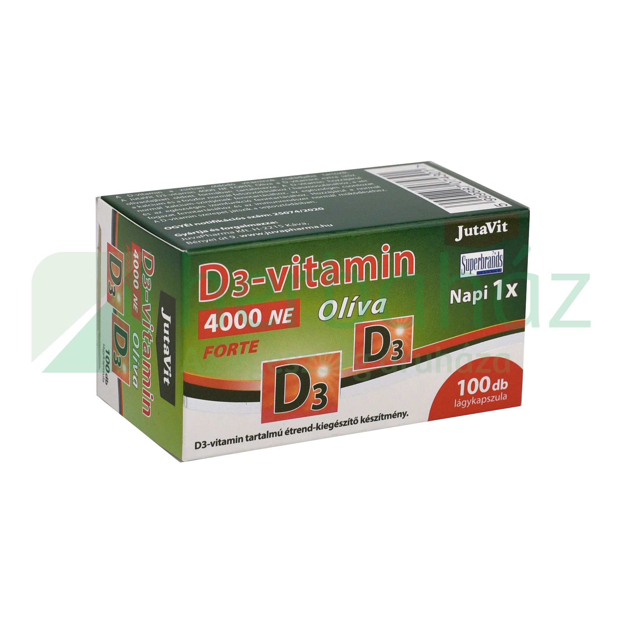 JUTAVIT D3-VITAMIN 4000NE OLÍVA 100DB