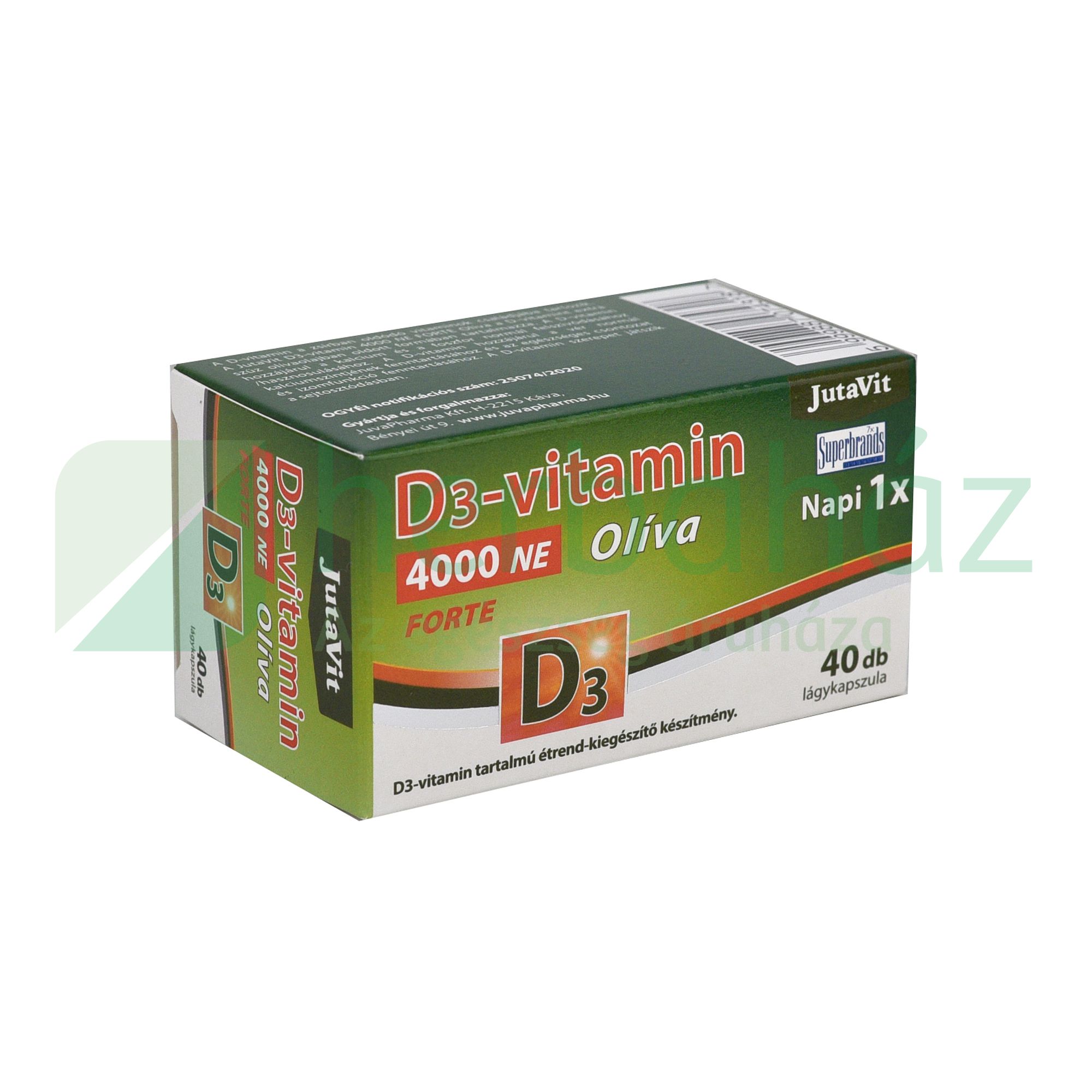 JUTAVIT D3-VITAMIN 4000NE OLÍVA 40DB