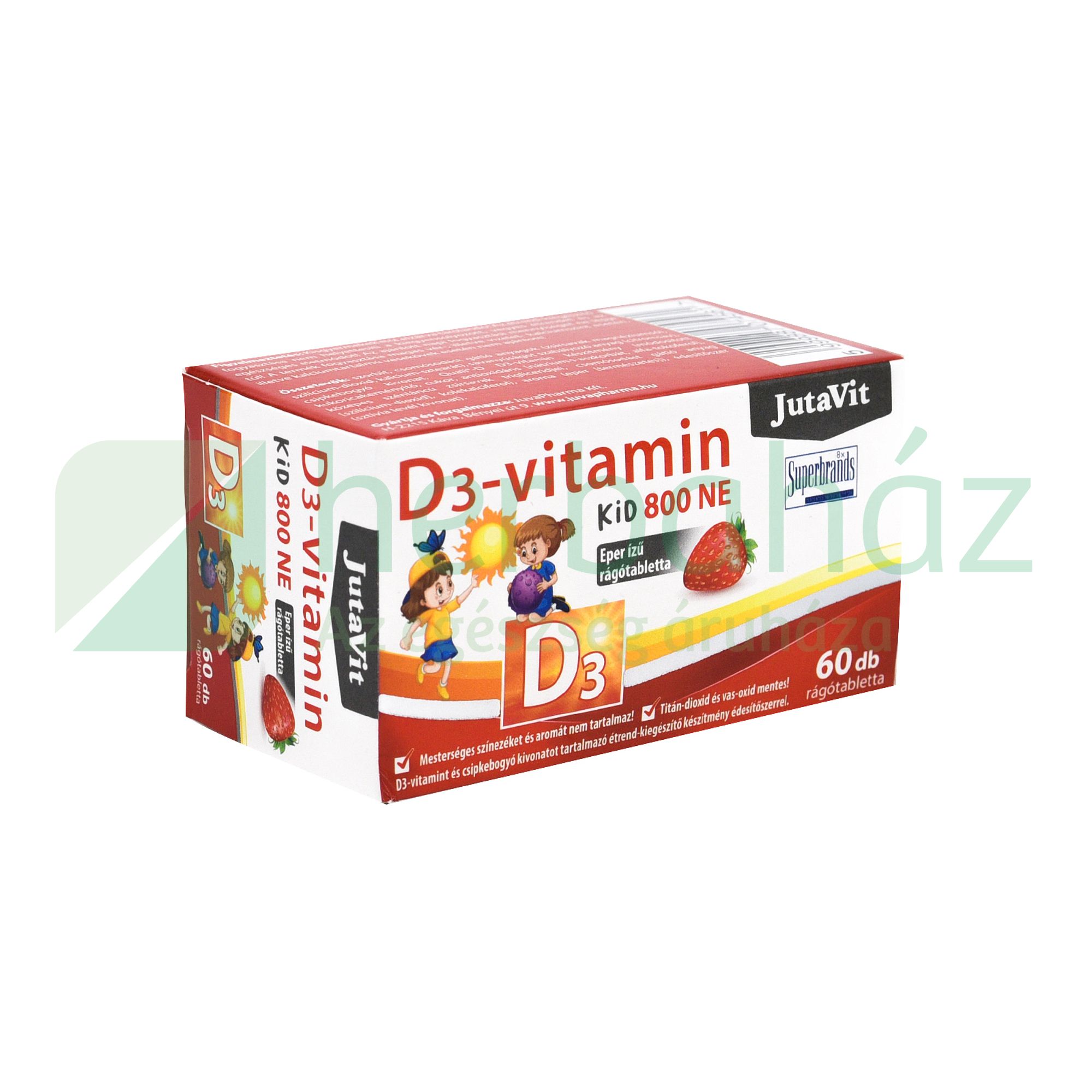 JUTAVIT D3-VITAMIN KID 800NE EPER ÍZŰ 60DB