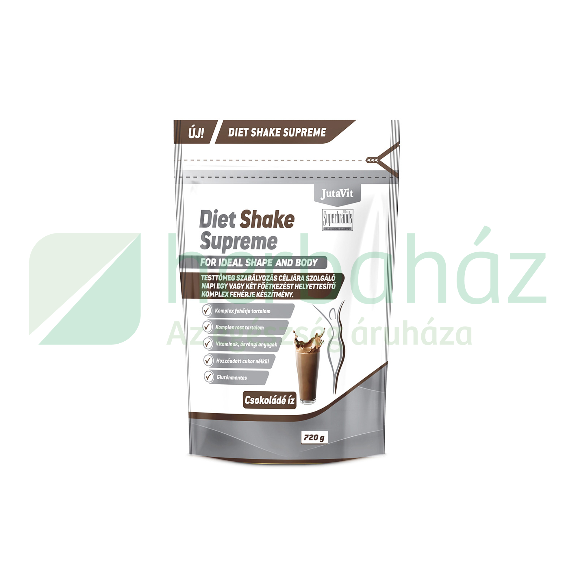 JUTAVIT DIET SHAKE SUPREME FEHÉRJEKÉSZÍTMÉNY CSOKOLÁDÉ ÍZBEN 720G