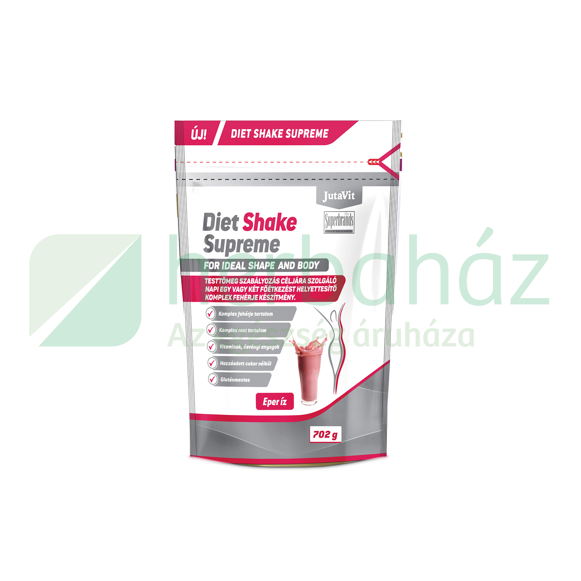 JUTAVIT DIET SHAKE SUPREME FEHÉRJEKÉSZÍTMÉNY EPER ÍZBEN 702G