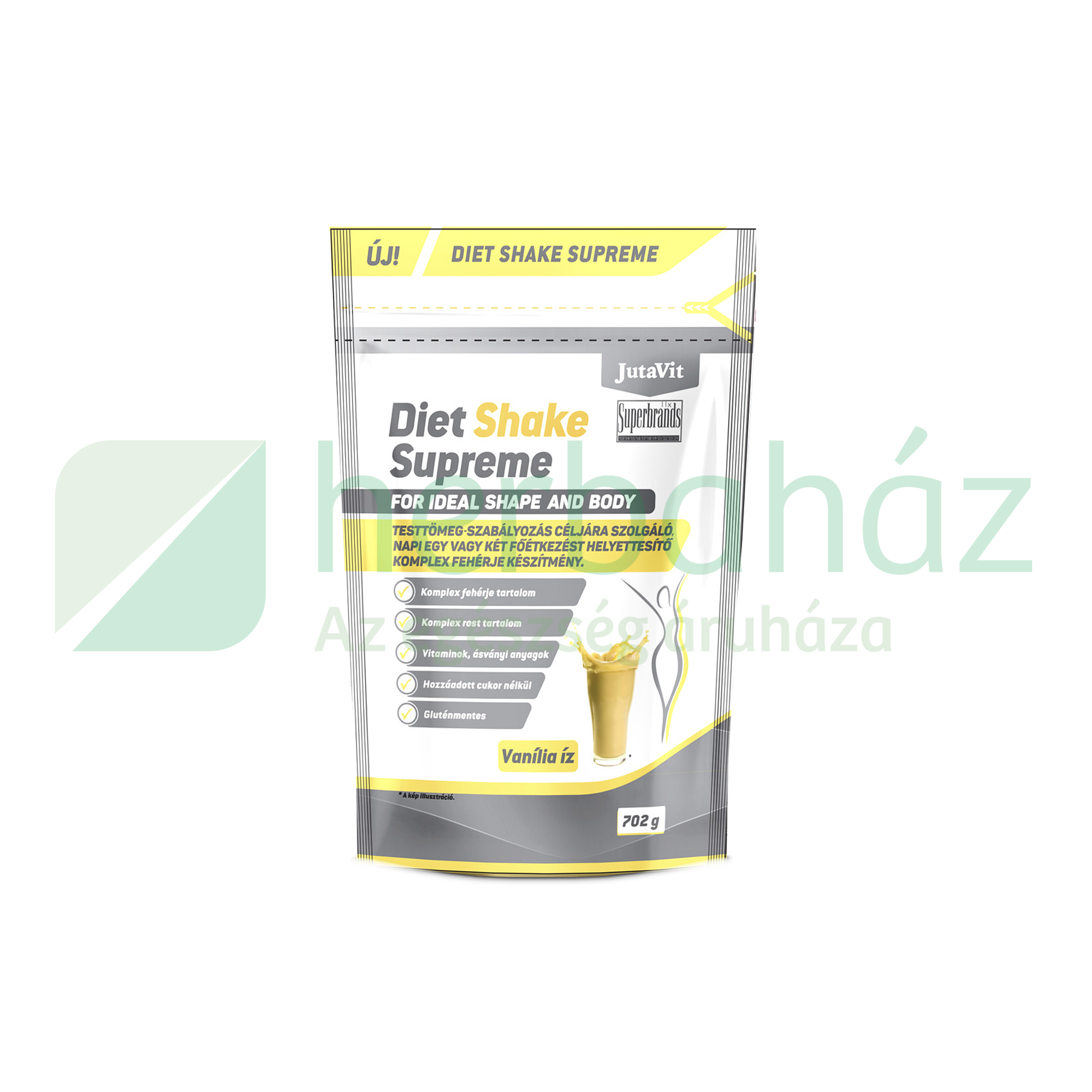 JUTAVIT DIET SHAKE SUPREME FEHÉRJEKÉSZÍTMÉNY VANÍLIA ÍZBEN 702G