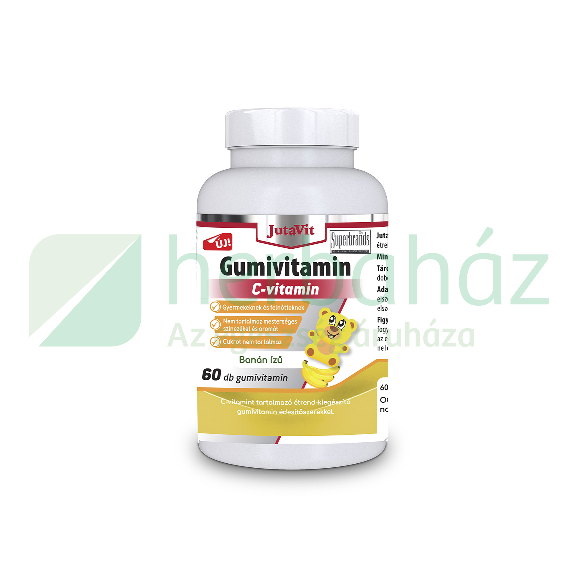 JUTAVIT GUMIVITAMIN C-VITAMIN CUKORMENTES BANÁN IZŰ 60DB