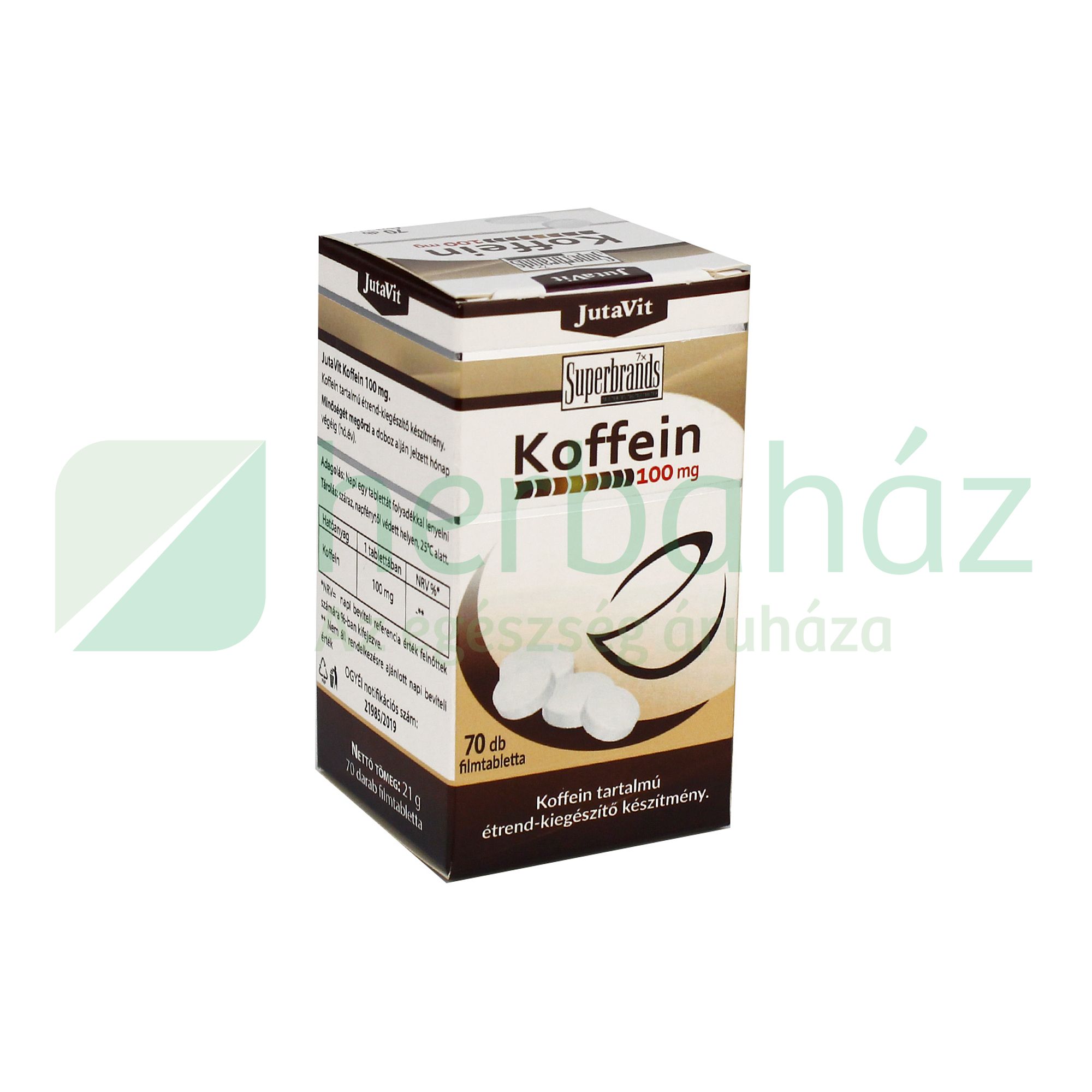 JUTAVIT KOFFEIN 100MG TABLETTA 70DB