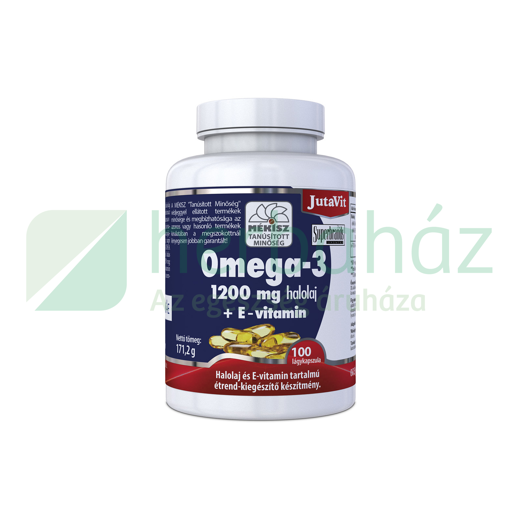 JUTAVIT OMEGA 3 HALOLAJ 1200MG KAPSZULA E-VITAMINNAL 100DB