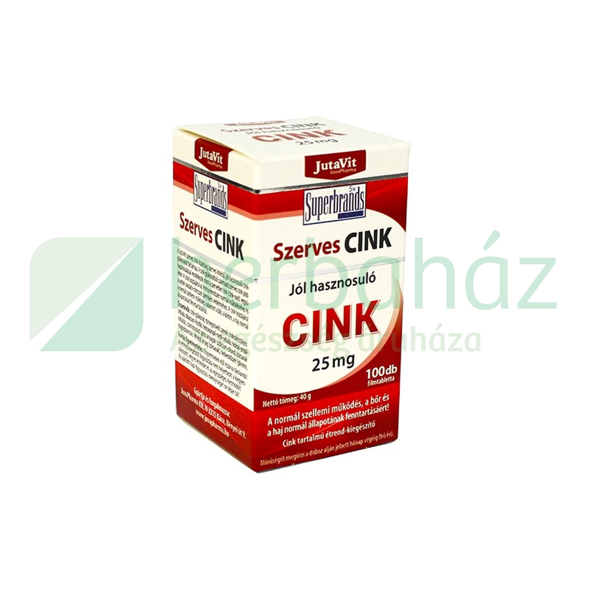 JUTAVIT SZERVES CINK 25MG FILMTABLETTA 100DB