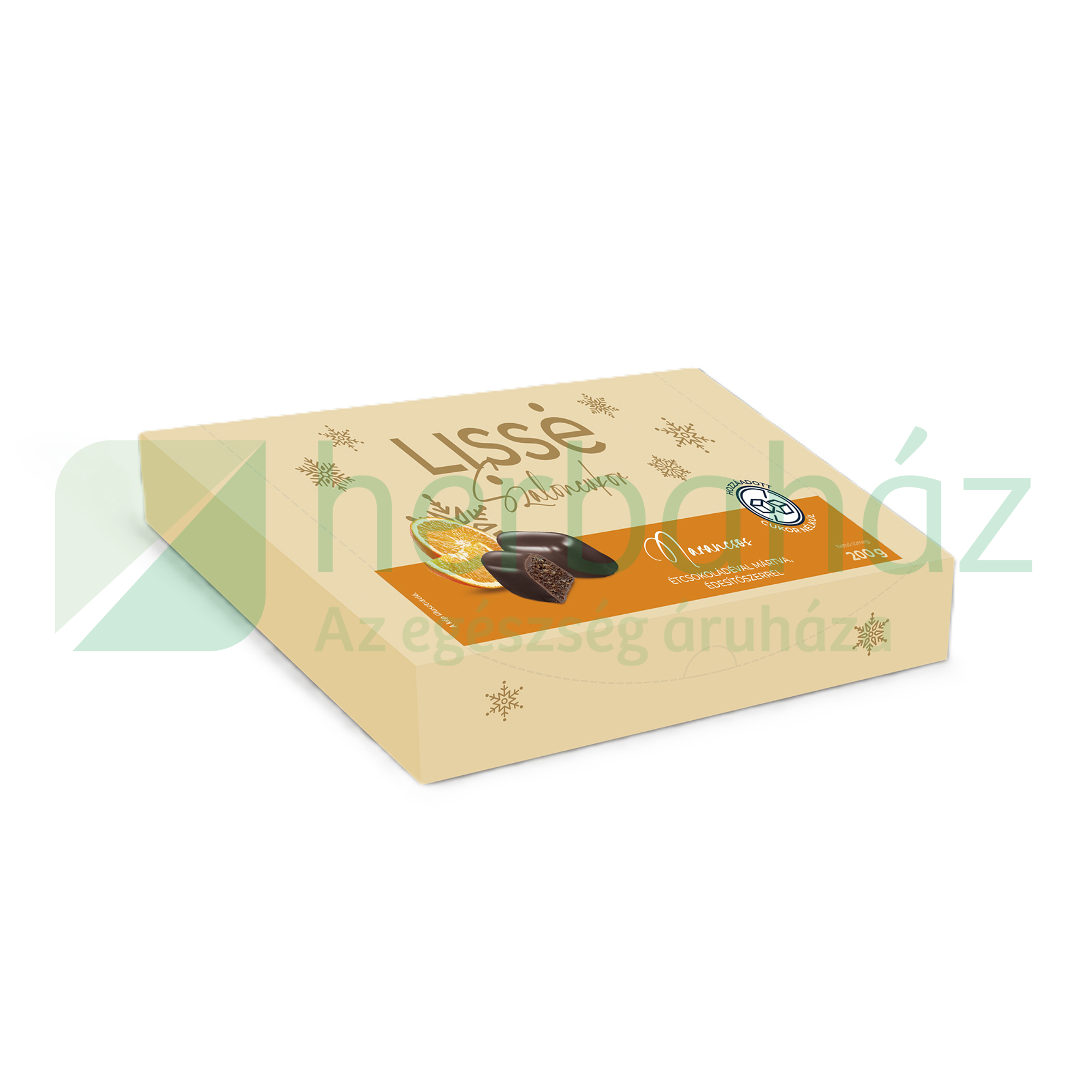 LISSÉ NARANCS ÍZŰ SZALONCUKOR ÉTCSOKOLÁDÉVAL MÁRTVA HCN 200G