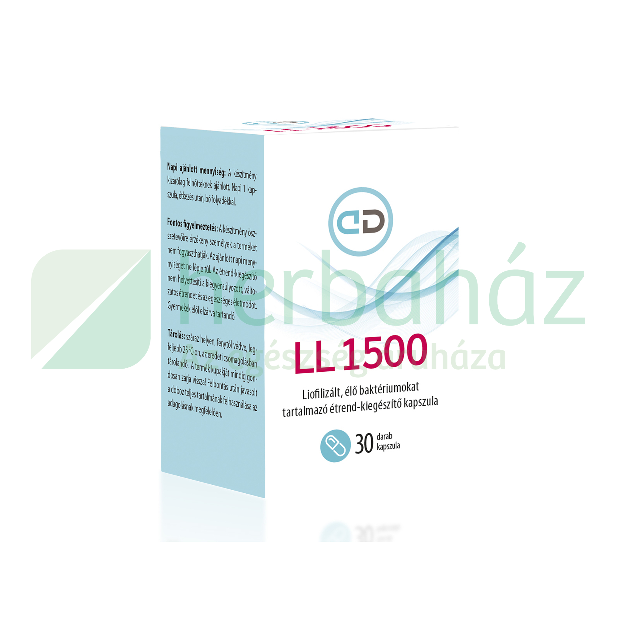 LL 1500 LIOFILIZÁLT, ÉLŐ BAKTÉRIUMOKAT TARTALMAZÓ ÉTREND-KIEGÉSZÍTŐ KAPSZULA 30DB