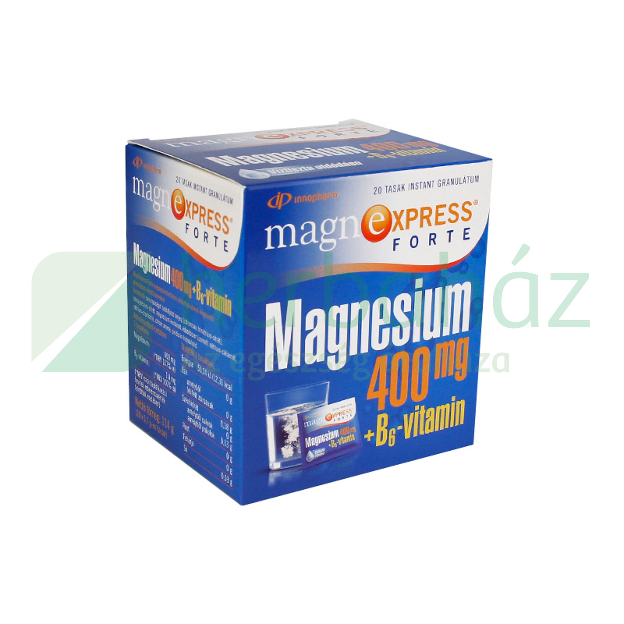 MAGNEXPRESS FORTE 400MG+B6-VITAMIN GRANULÁTUM 20DB