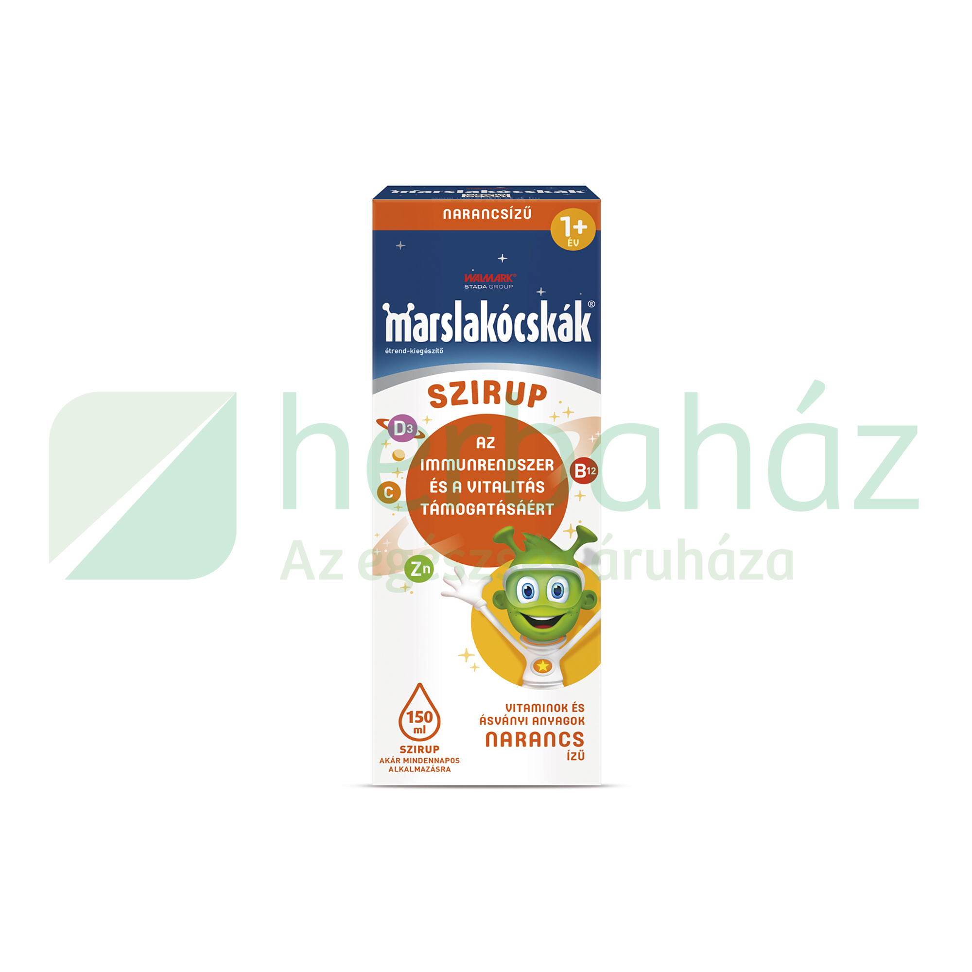MARSLAKÓCSKÁK VITAMINT, ÁSVÁNYI ANYAGOKAT TARTALMAZÓ NARANCS ÍZŰ SZIRUP 150ML